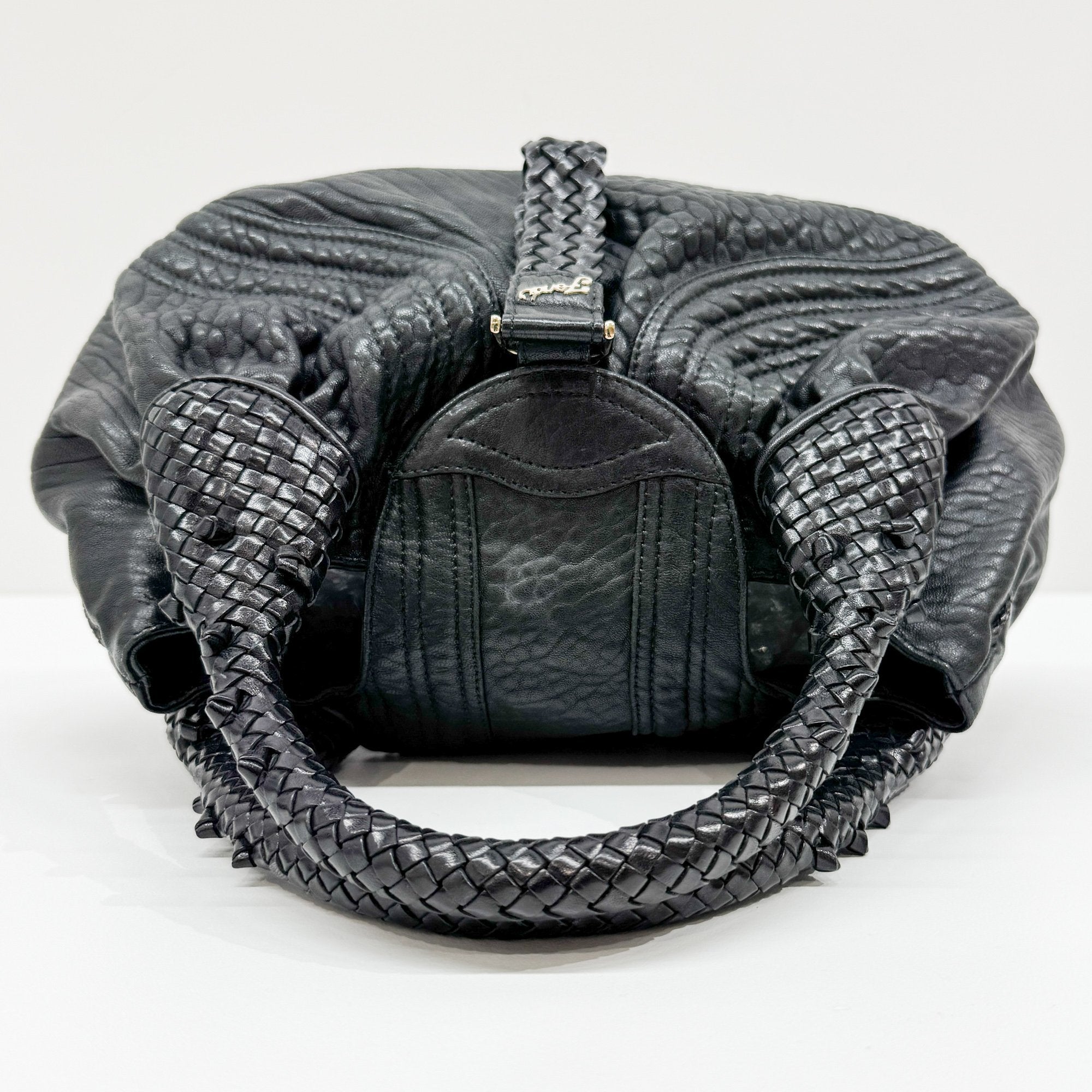 Spy Black Leather Hand Bag