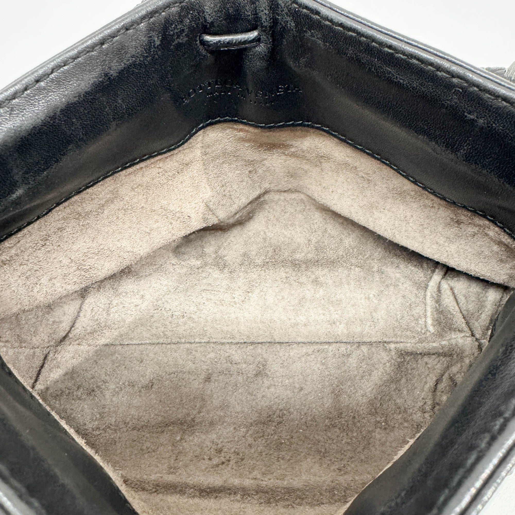 Intrecciato Black Leather Shoulder Bag