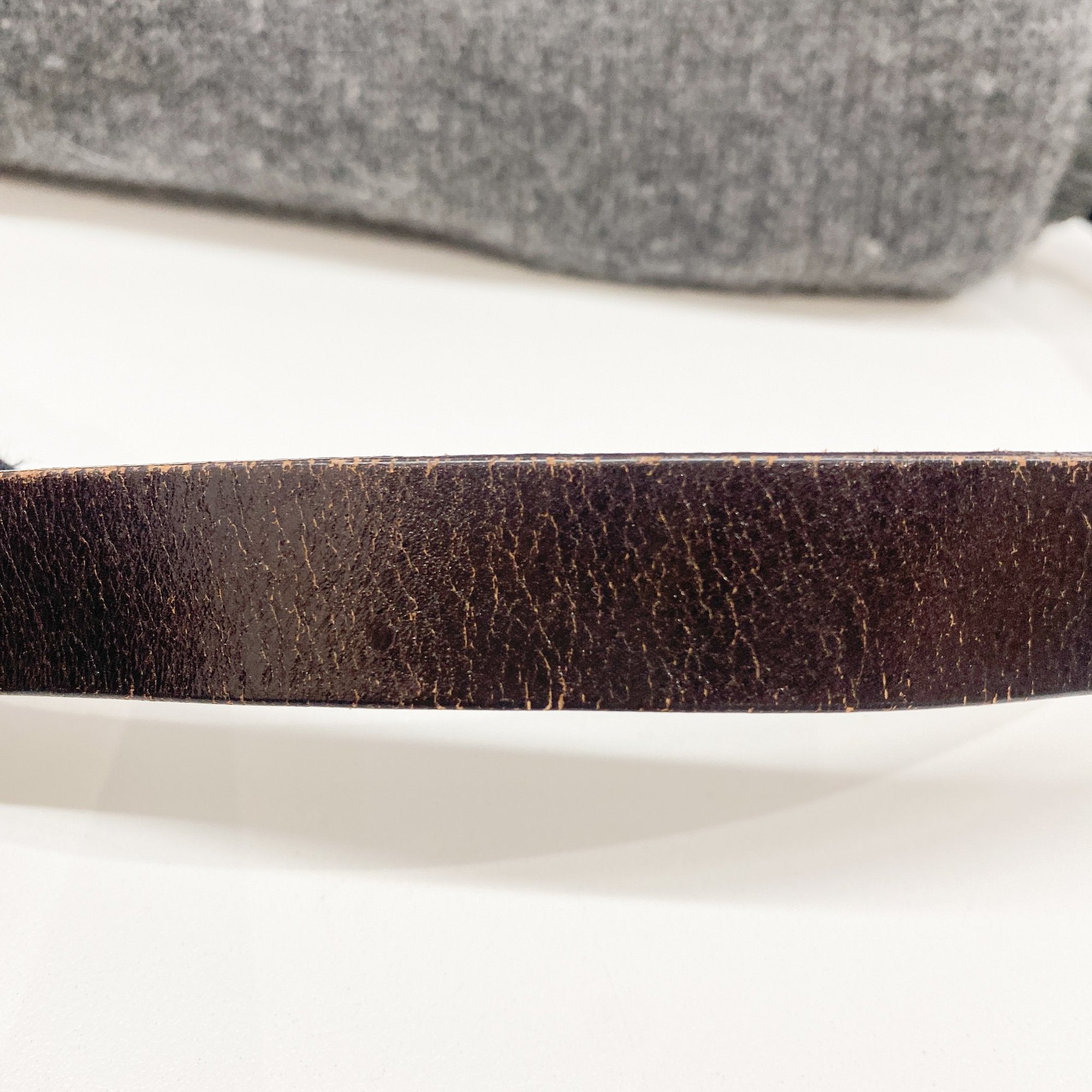 Mamma Baguette Grey Wool Shoulder Bag