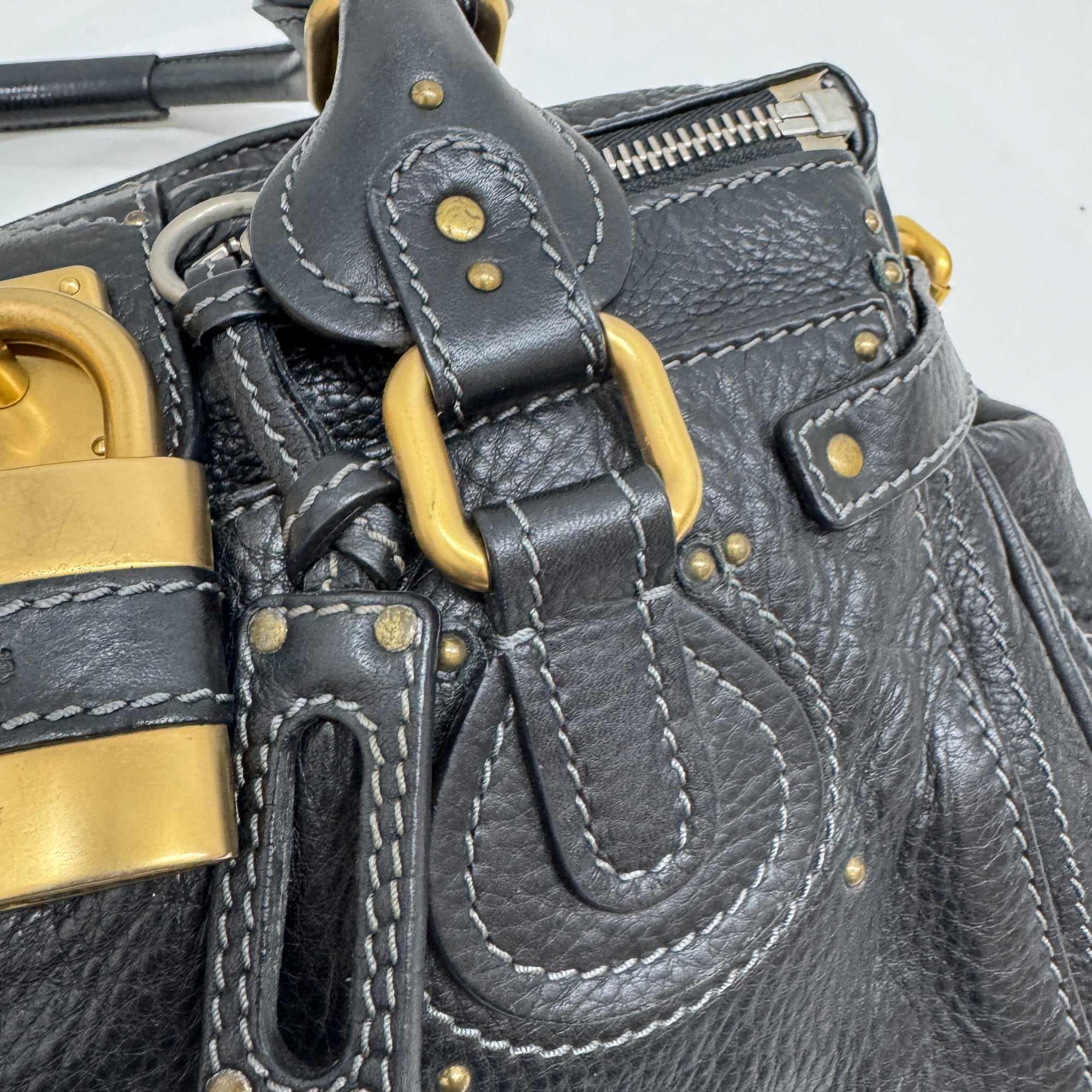 Paddington Black Leather Shoulder Bag