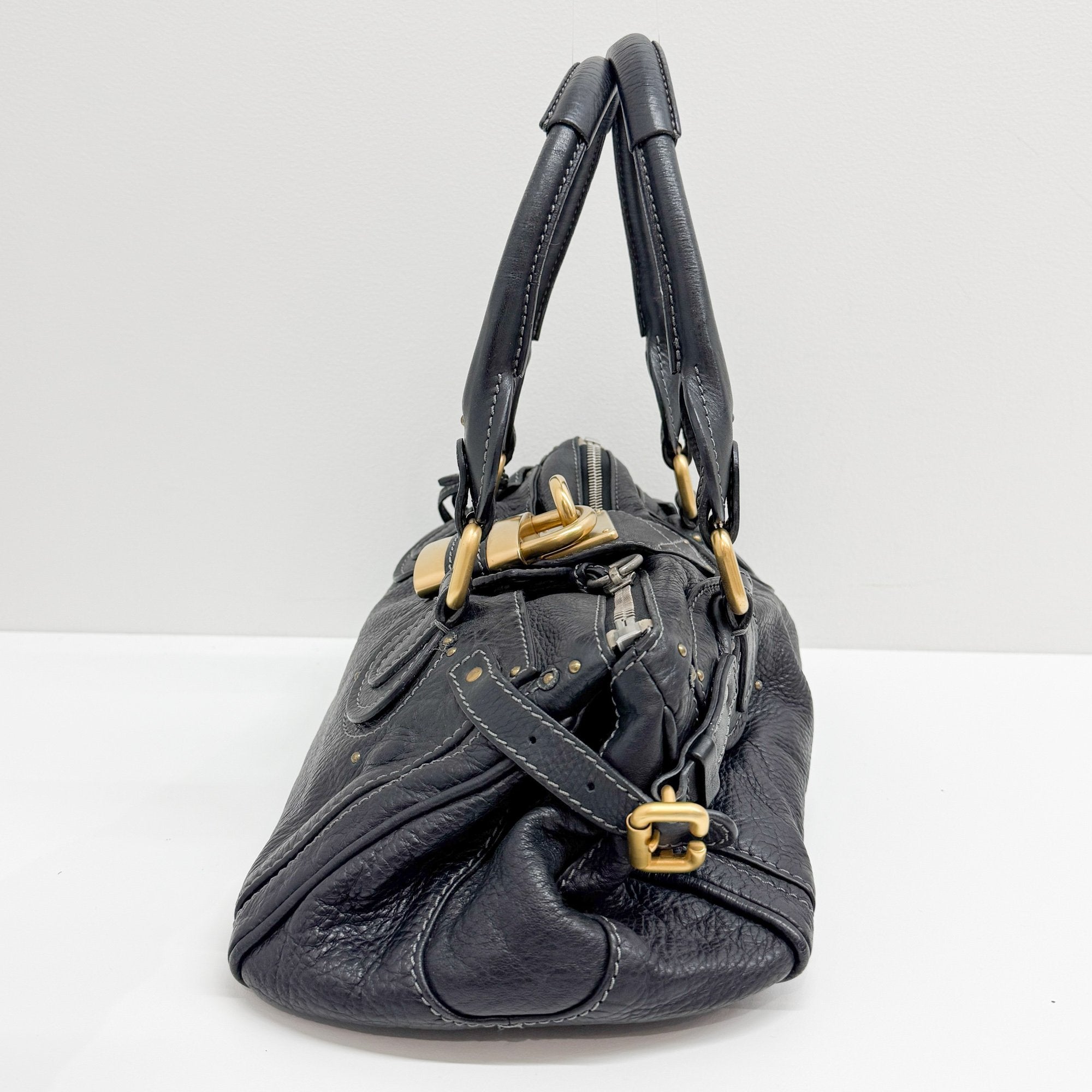 Paddington Black Leather Shoulder Bag