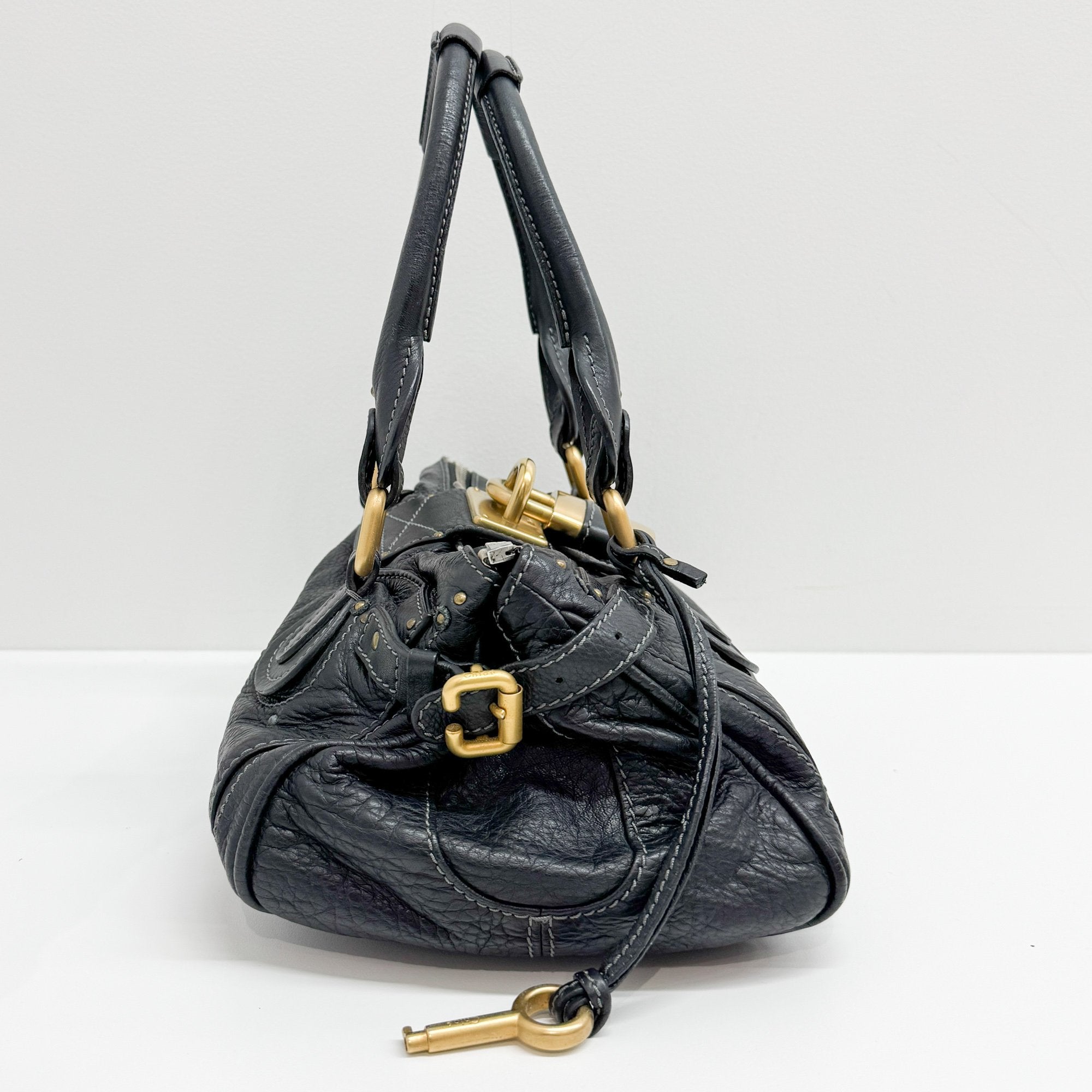 Paddington Black Leather Shoulder Bag
