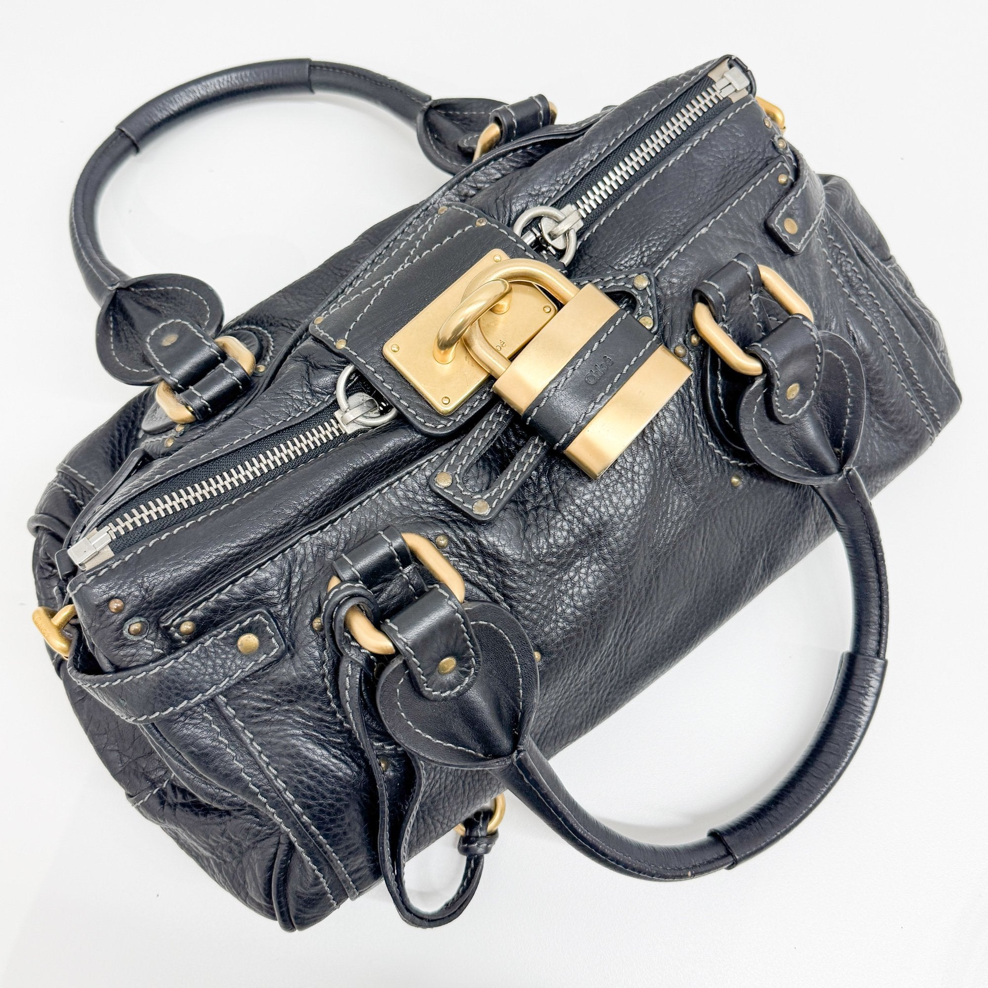 Paddington Black Leather Shoulder Bag