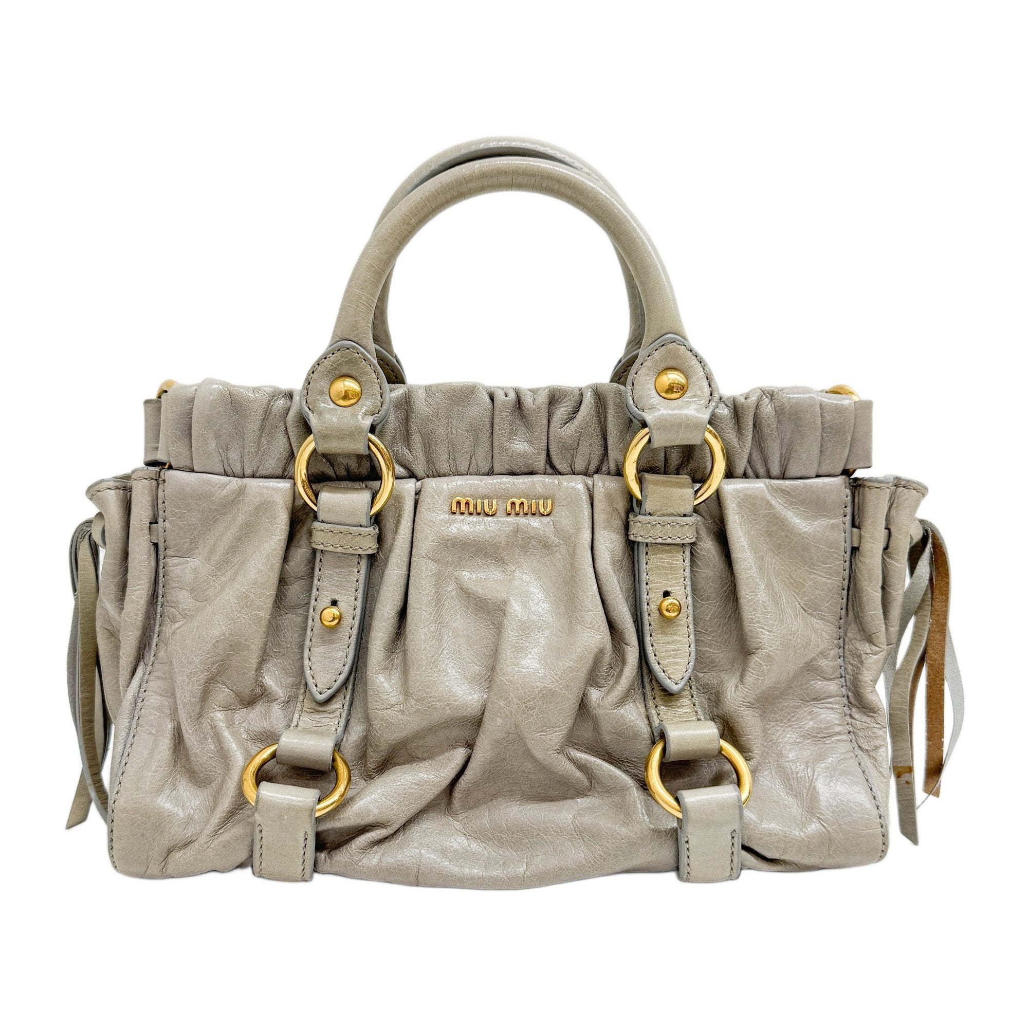 Mini Vitello Sage Green Leather Two Way Bag