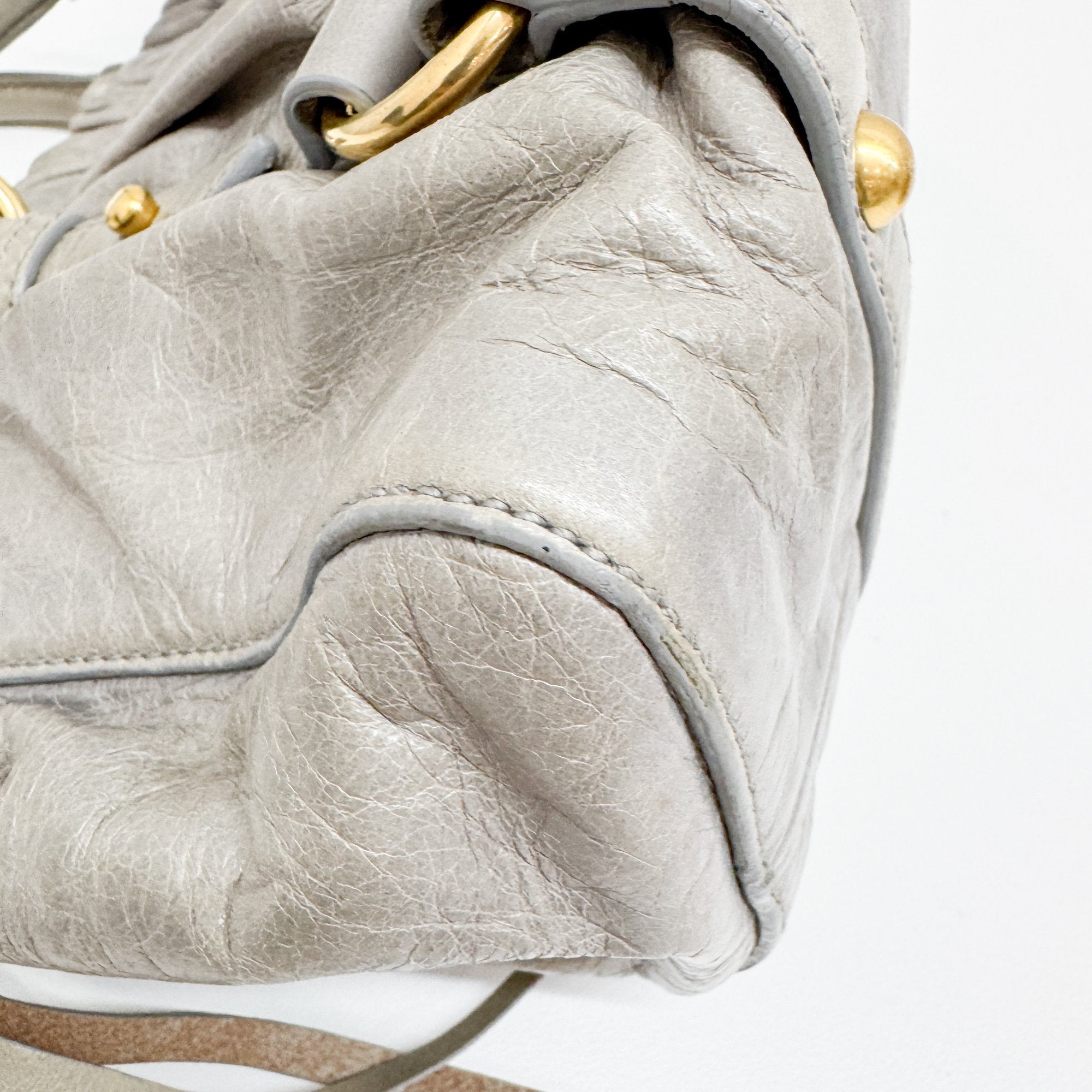 Mini Vitello Sage Green Leather Two Way Bag