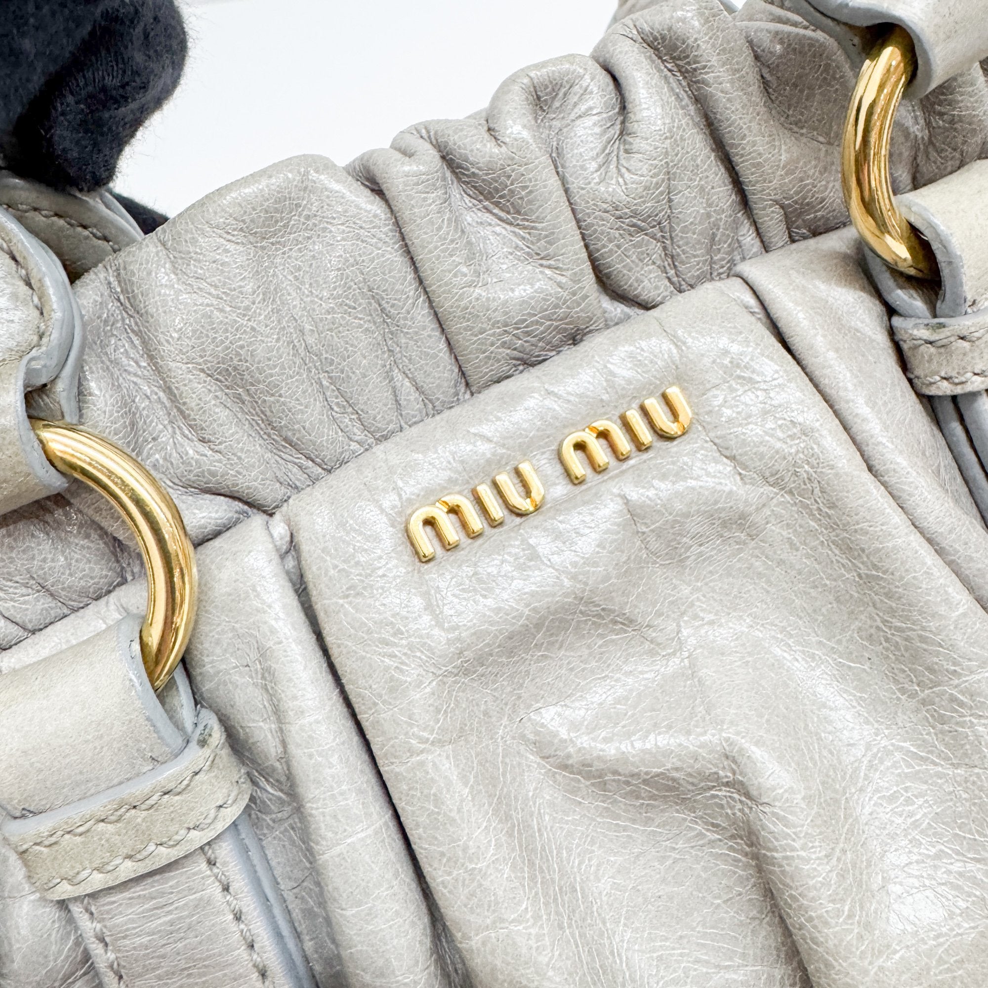 Mini Vitello Sage Green Leather Two Way Bag