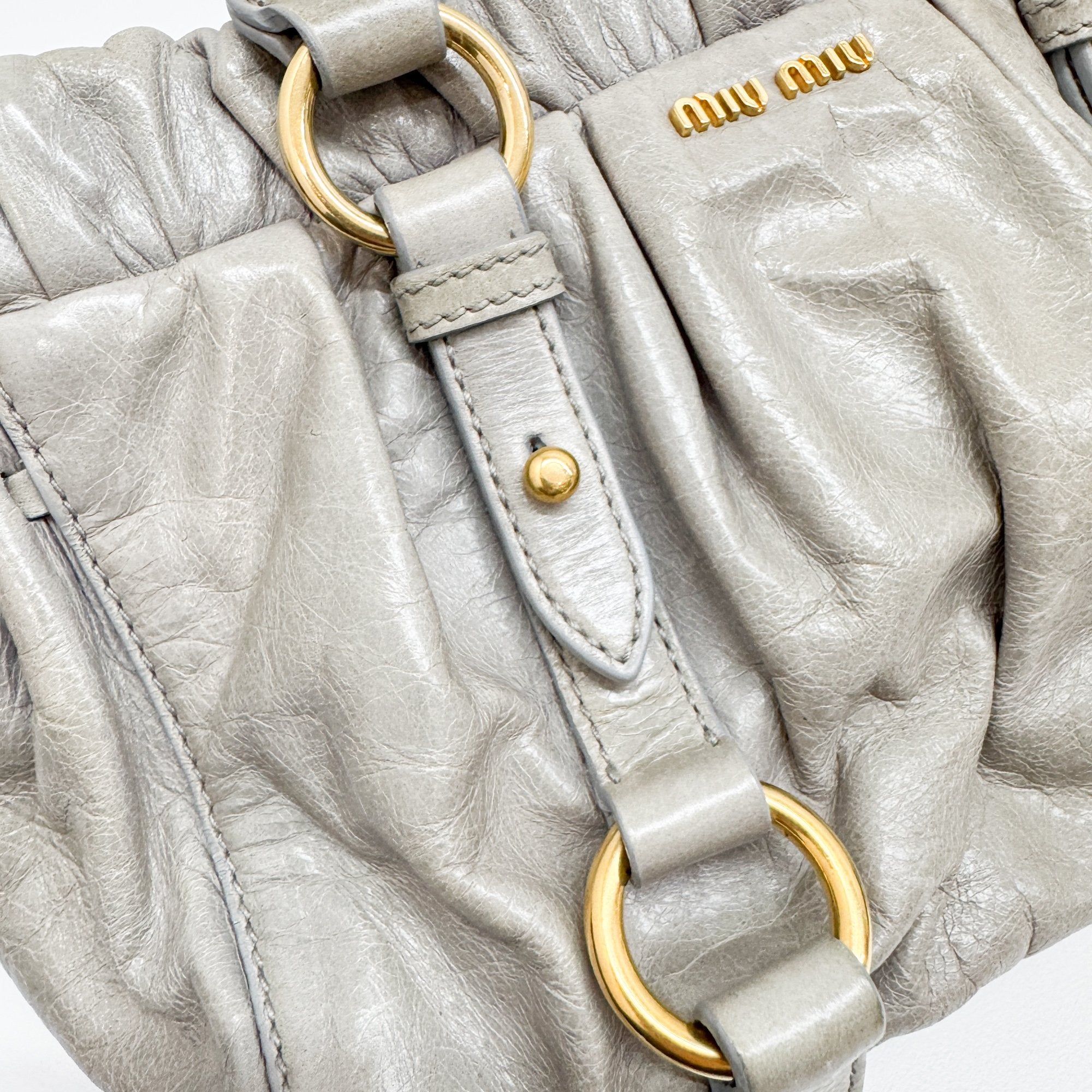 Mini Vitello Sage Green Leather Two Way Bag