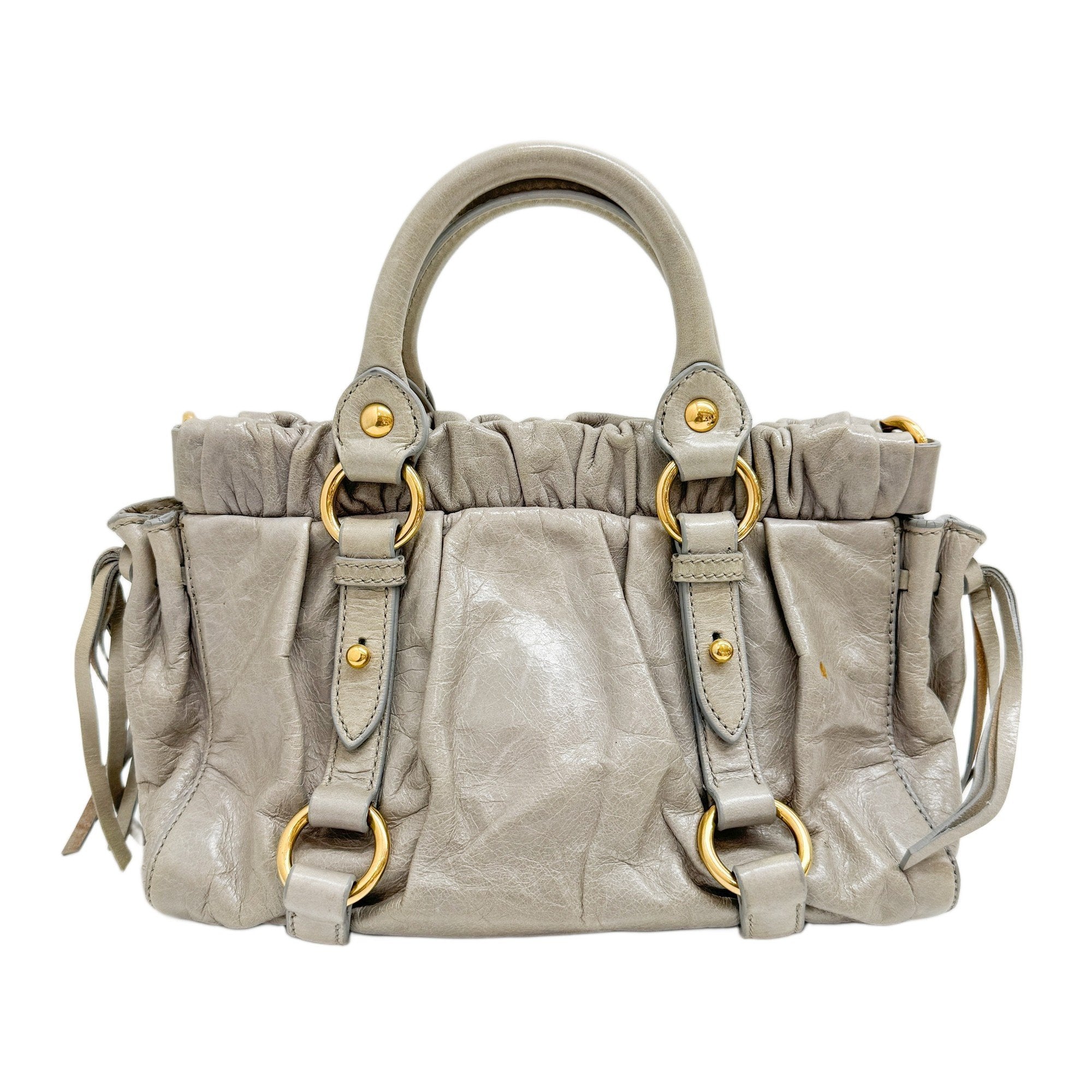 Mini Vitello Sage Green Leather Two Way Bag
