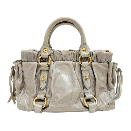 Mini Vitello Sage Green Leather Two Way Bag
