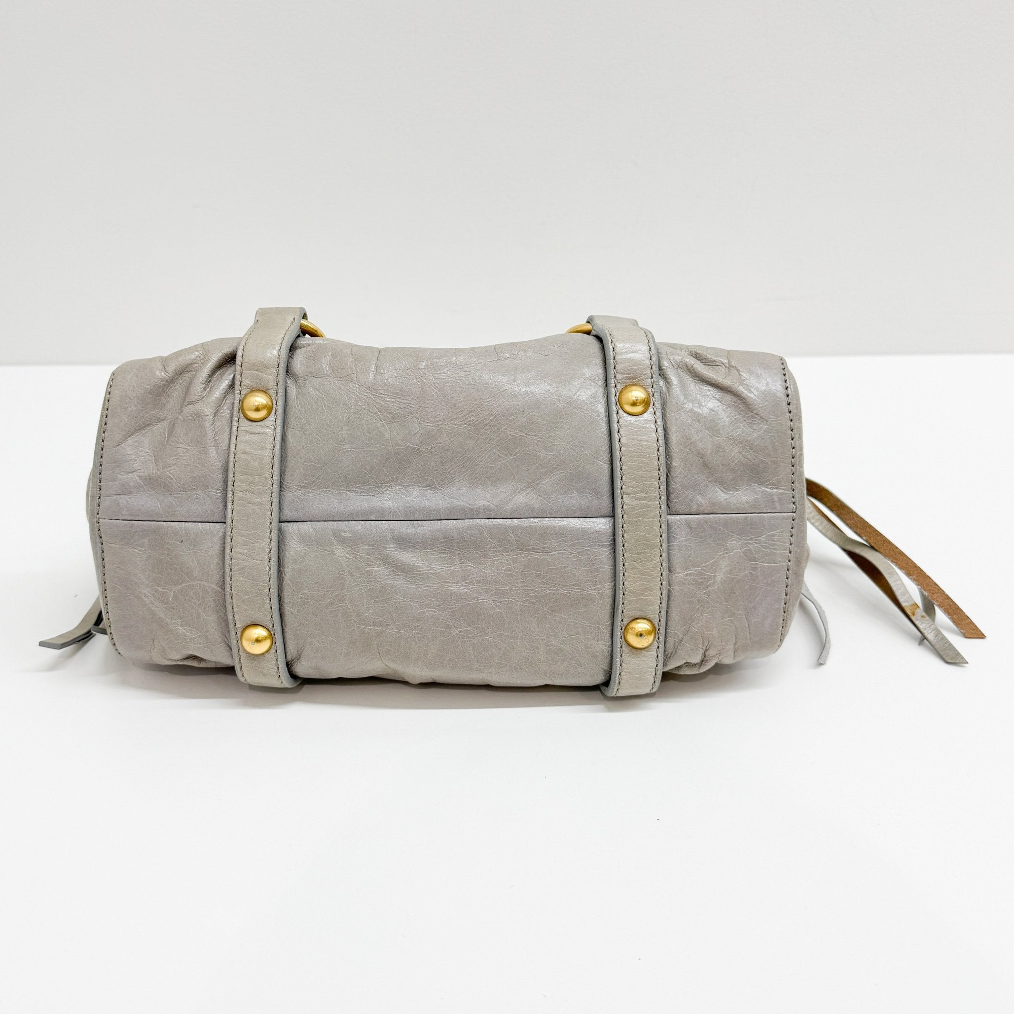 Mini Vitello Sage Green Leather Two Way Bag