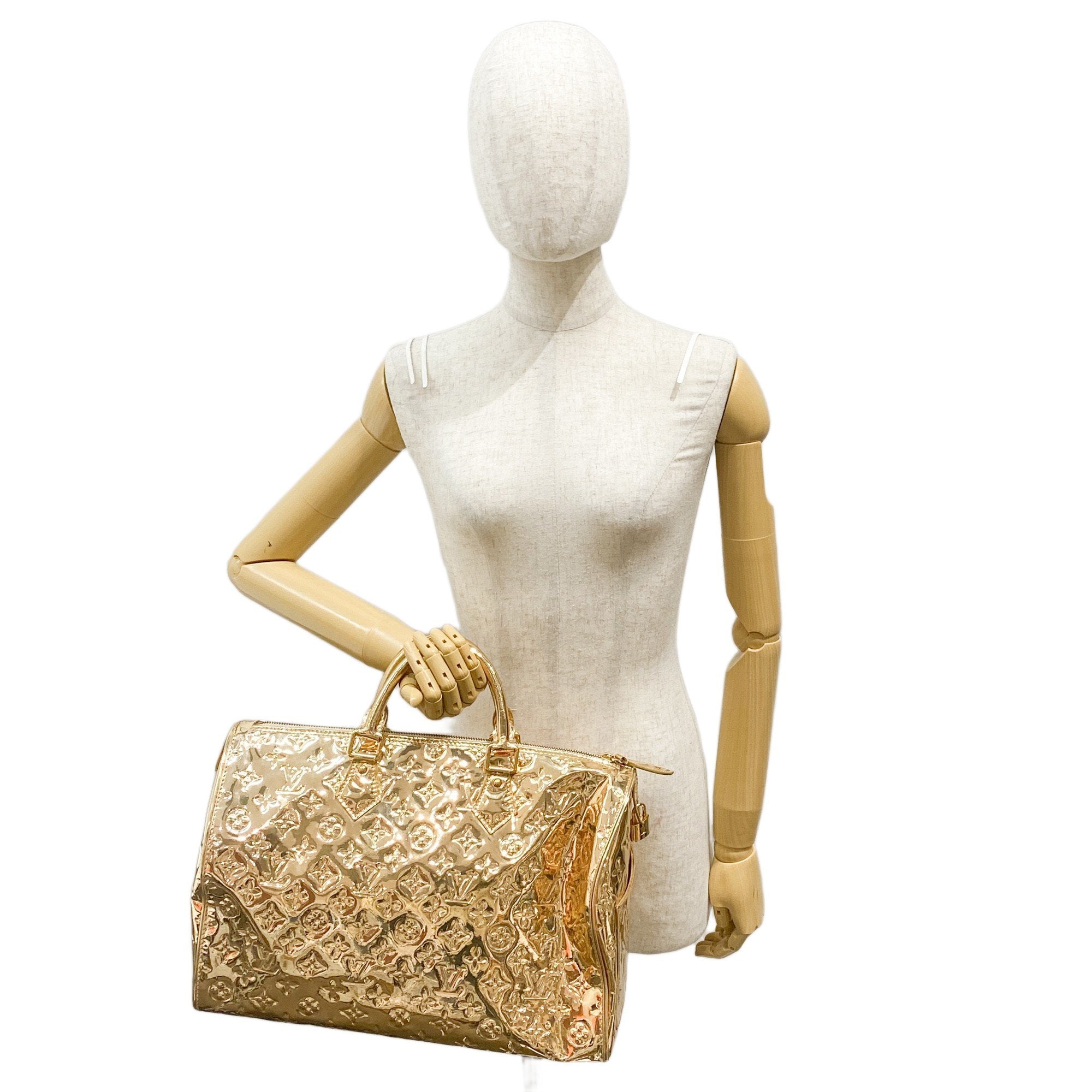 Miroir Speedy 35 Gold Monogram Canvas Hand Bag