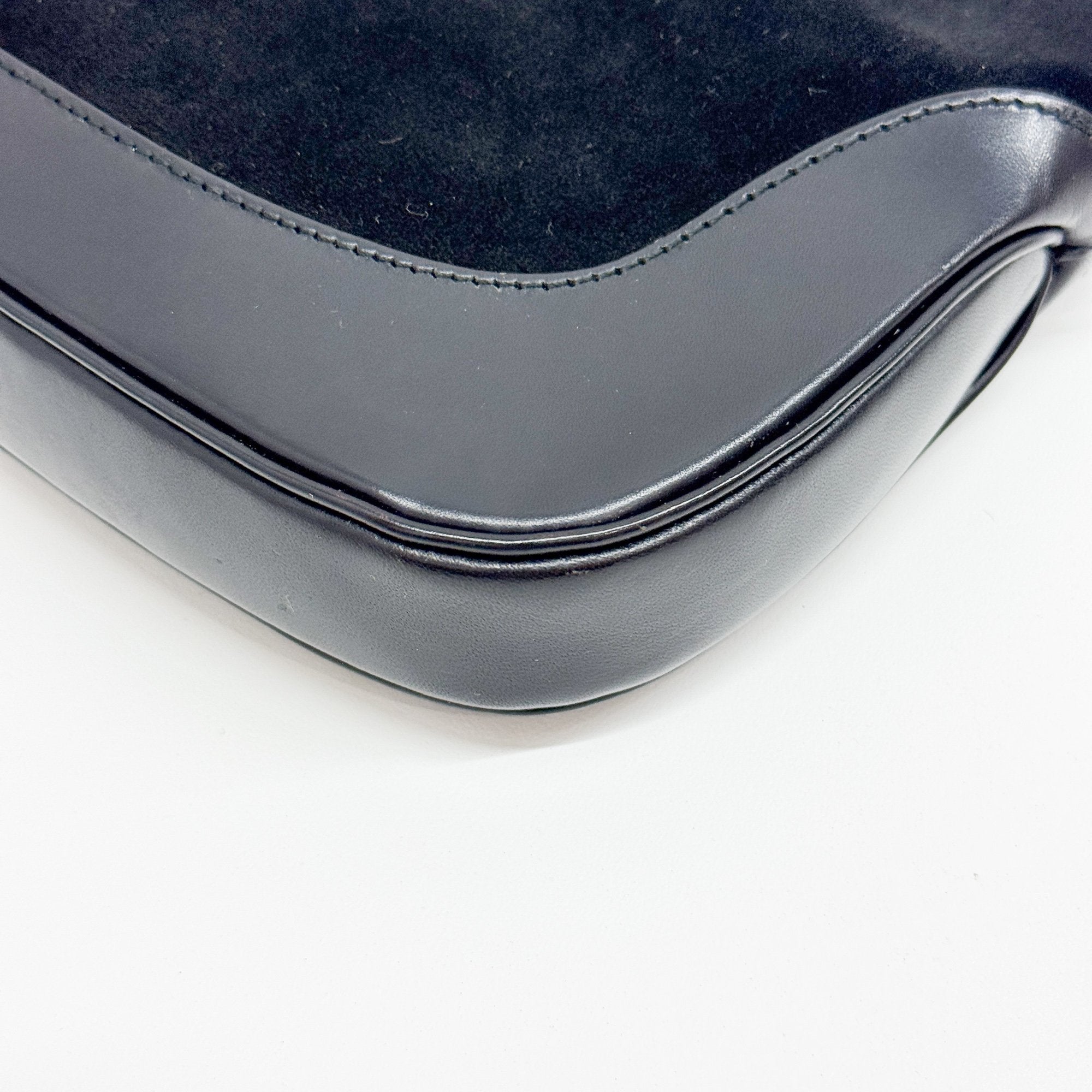 Jackie Black Suede Shoulder Bag