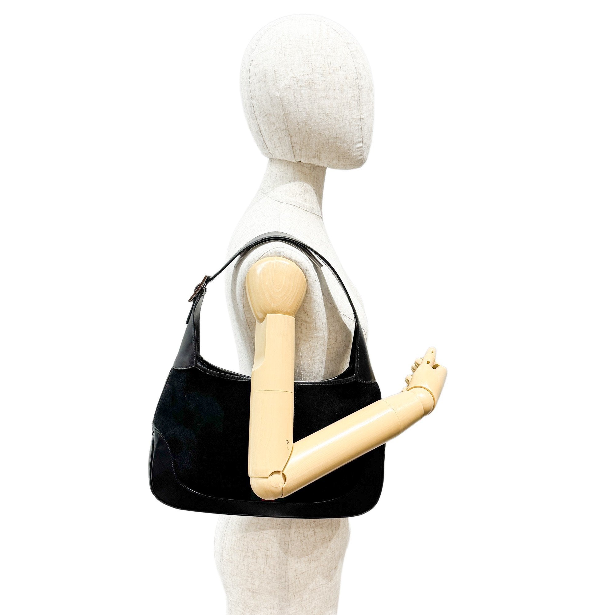 Jackie Black Suede Shoulder Bag