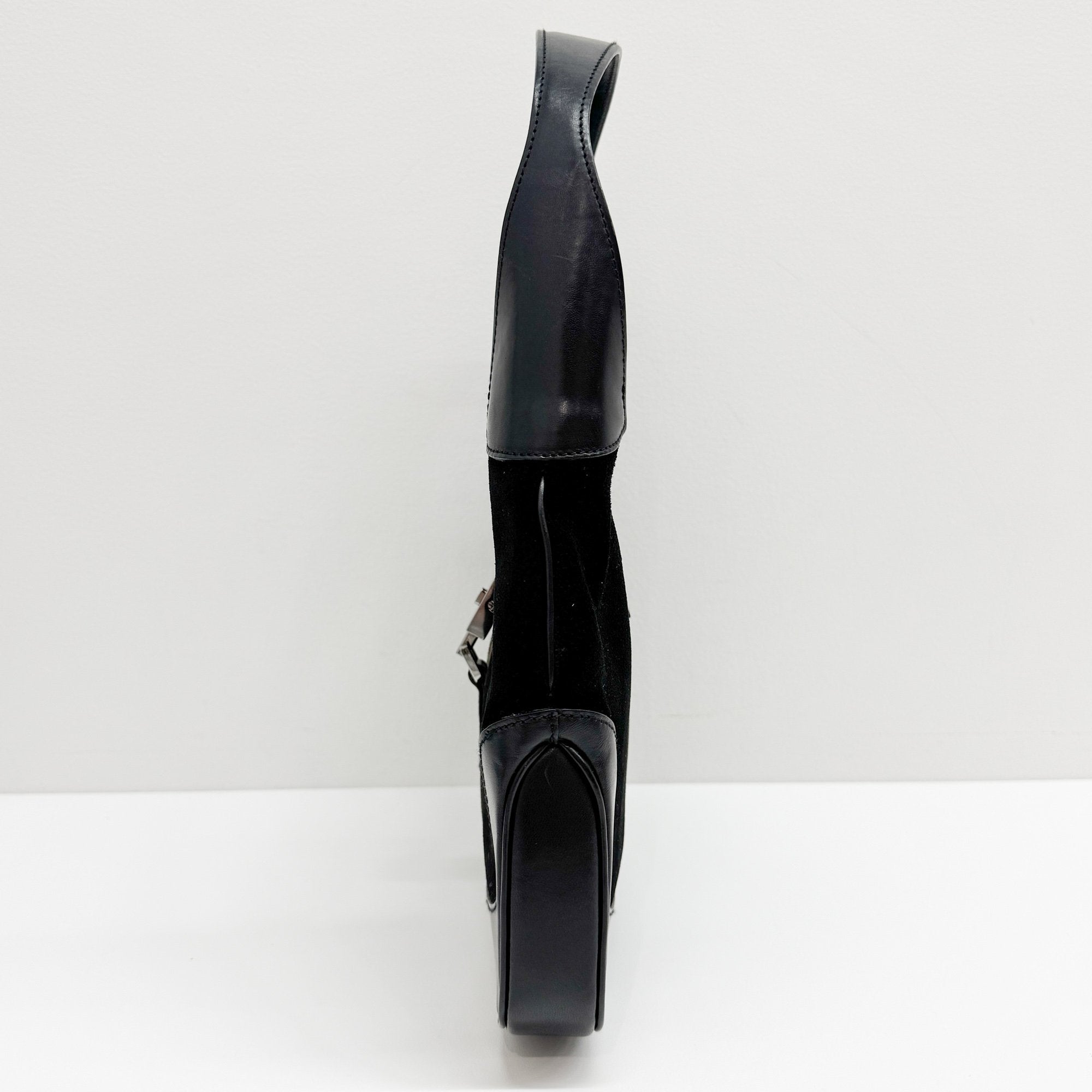 Jackie Black Suede Shoulder Bag