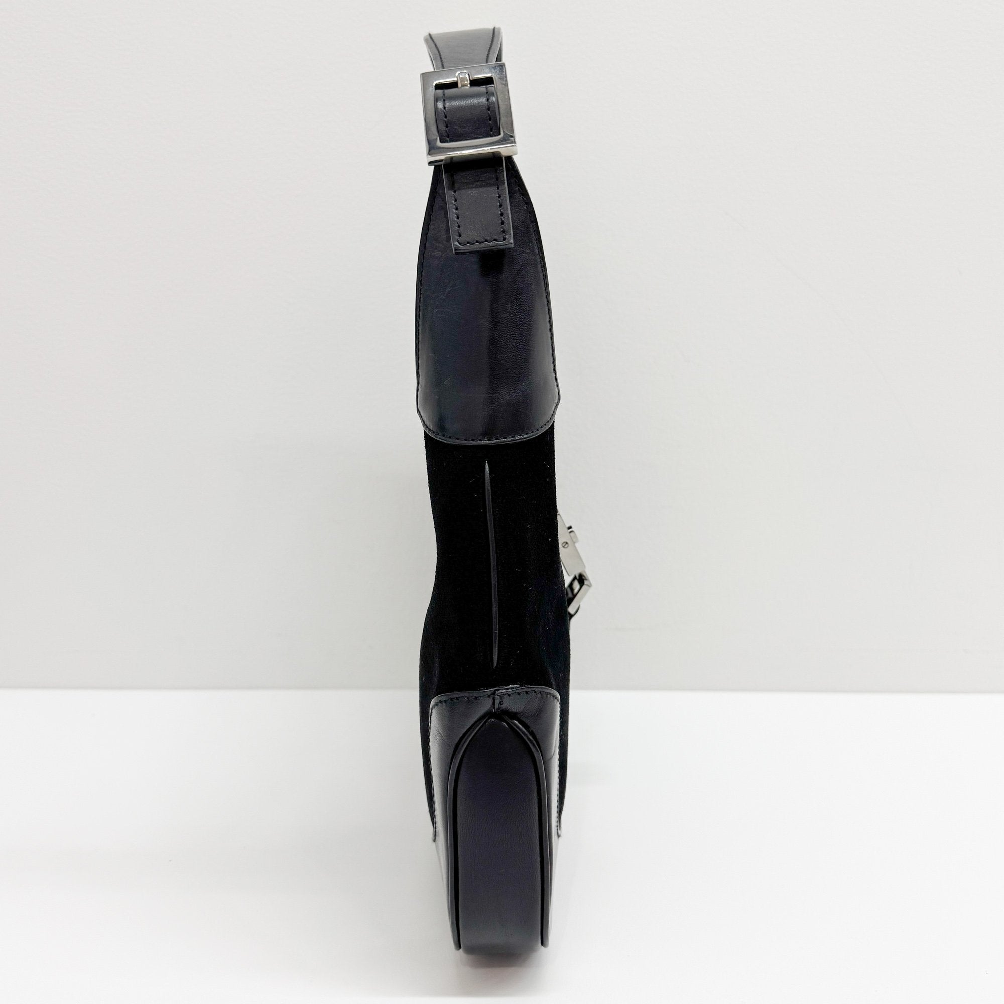 Jackie Black Suede Shoulder Bag