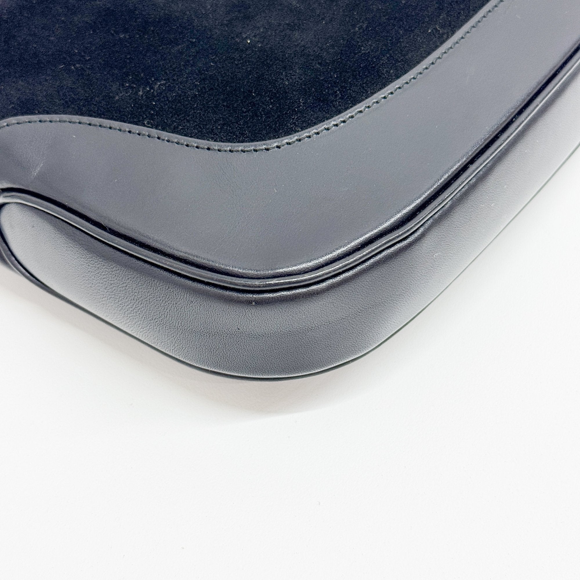 Jackie Black Suede Shoulder Bag