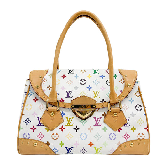 Beverly MM White Monogram Coated Canvas Hand Bag