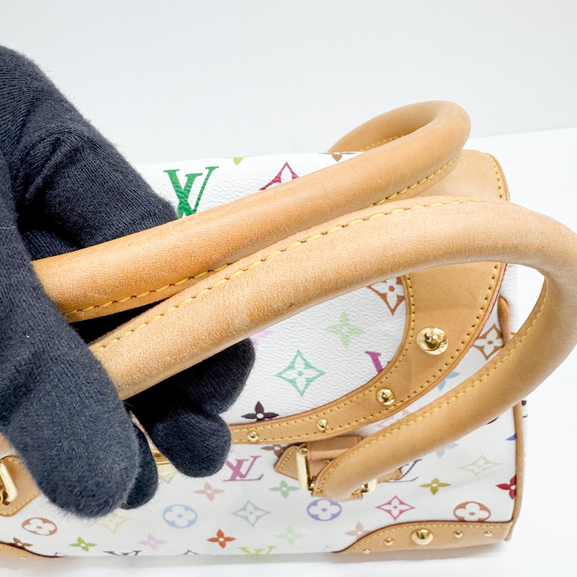 Beverly MM White Monogram Coated Canvas Hand Bag