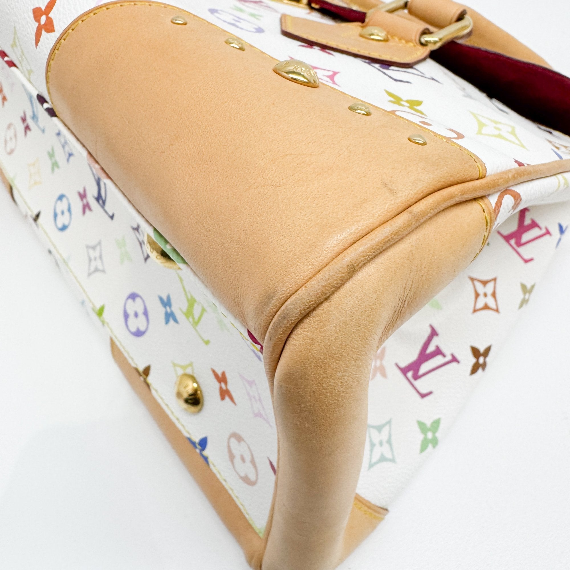 Beverly MM White Monogram Coated Canvas Hand Bag