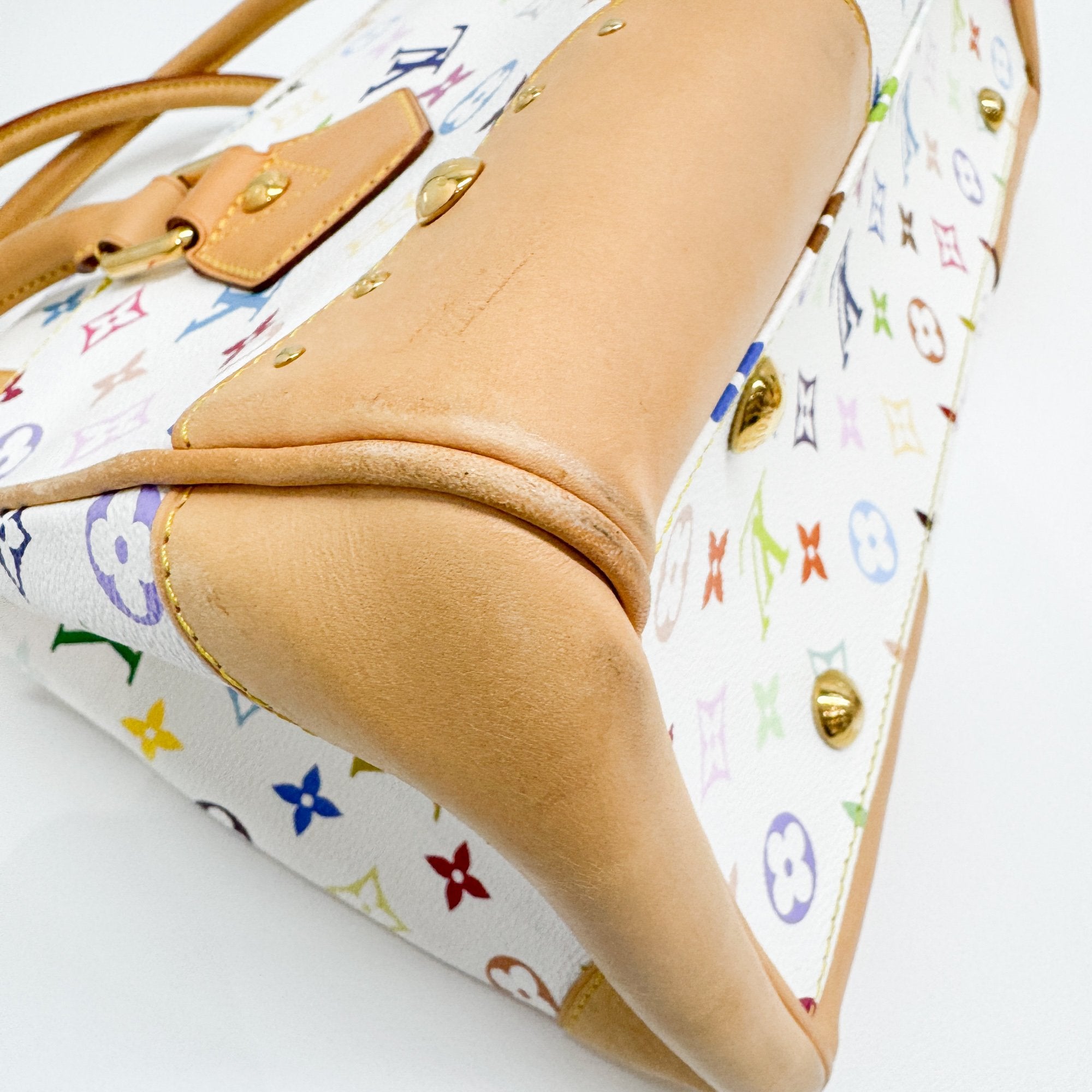 Beverly MM White Monogram Coated Canvas Hand Bag