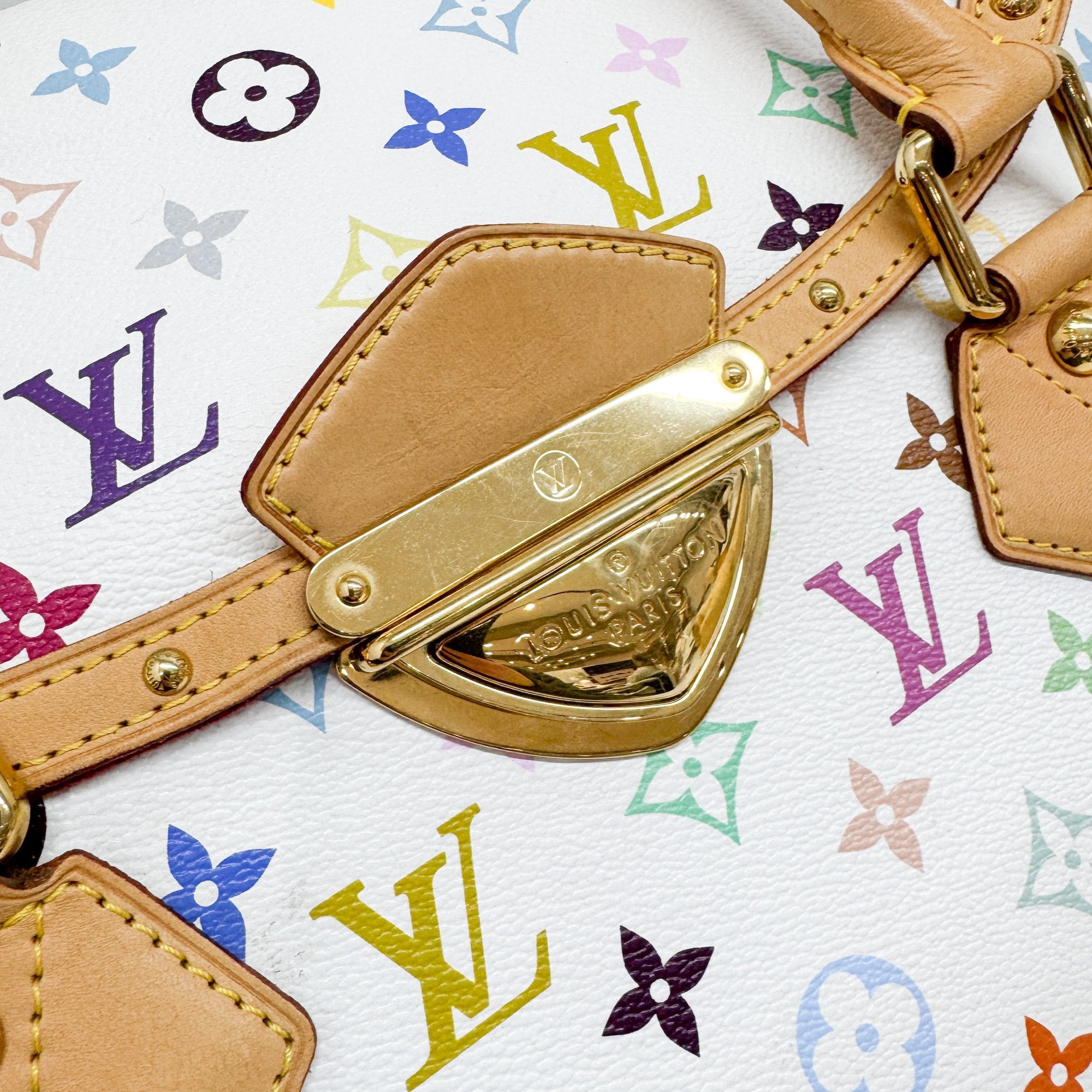 Beverly MM White Monogram Coated Canvas Hand Bag