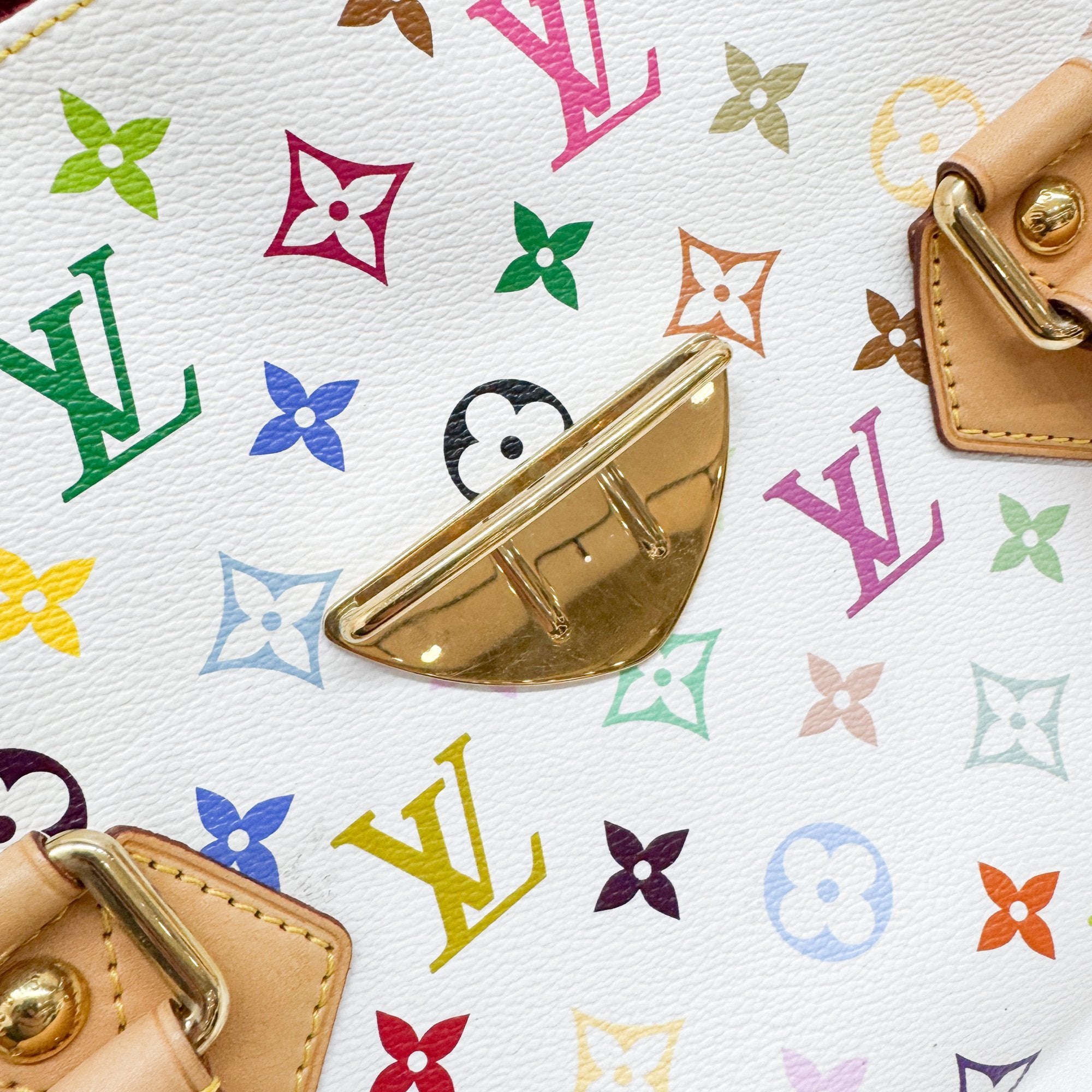 Beverly MM White Monogram Coated Canvas Hand Bag