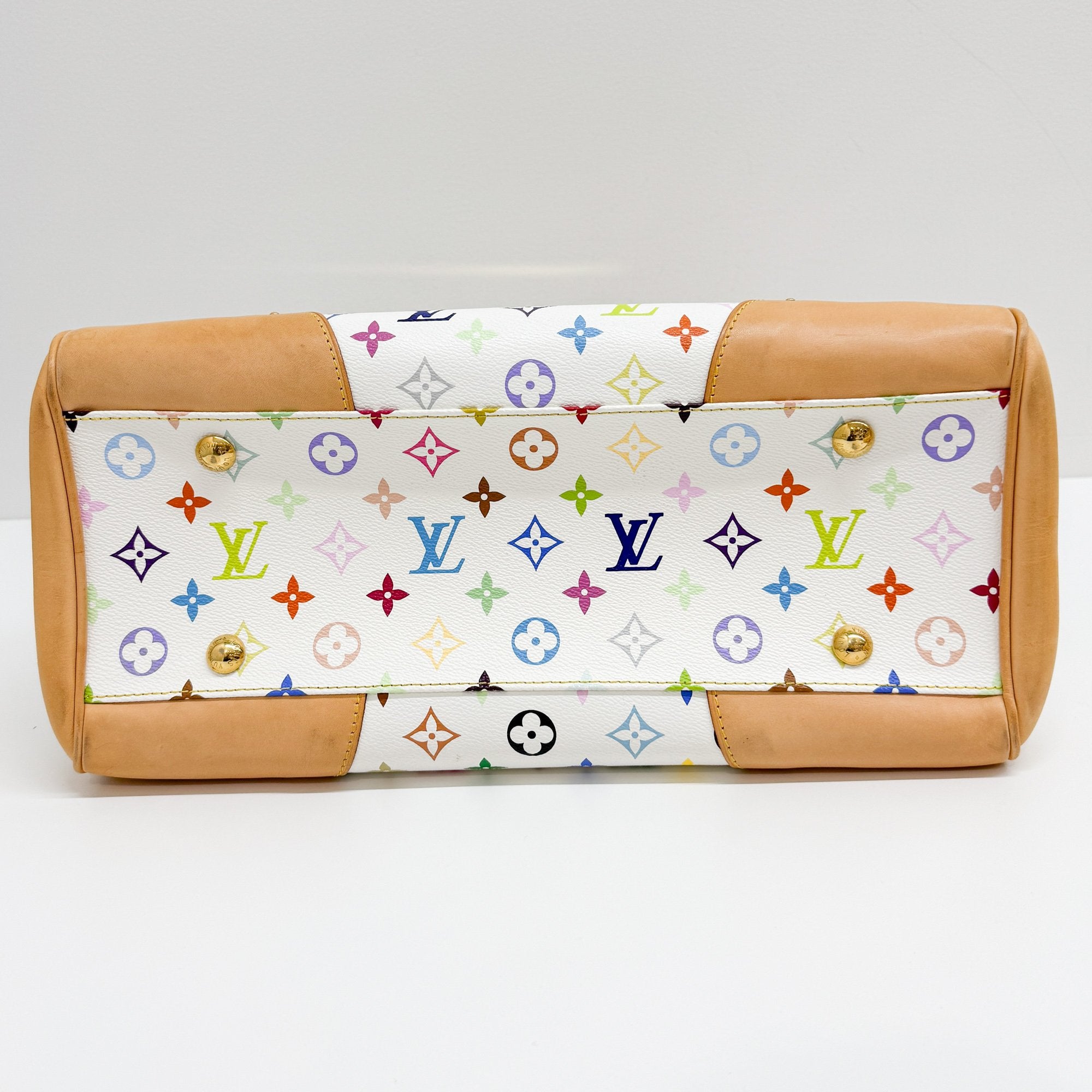 Beverly MM White Monogram Coated Canvas Hand Bag