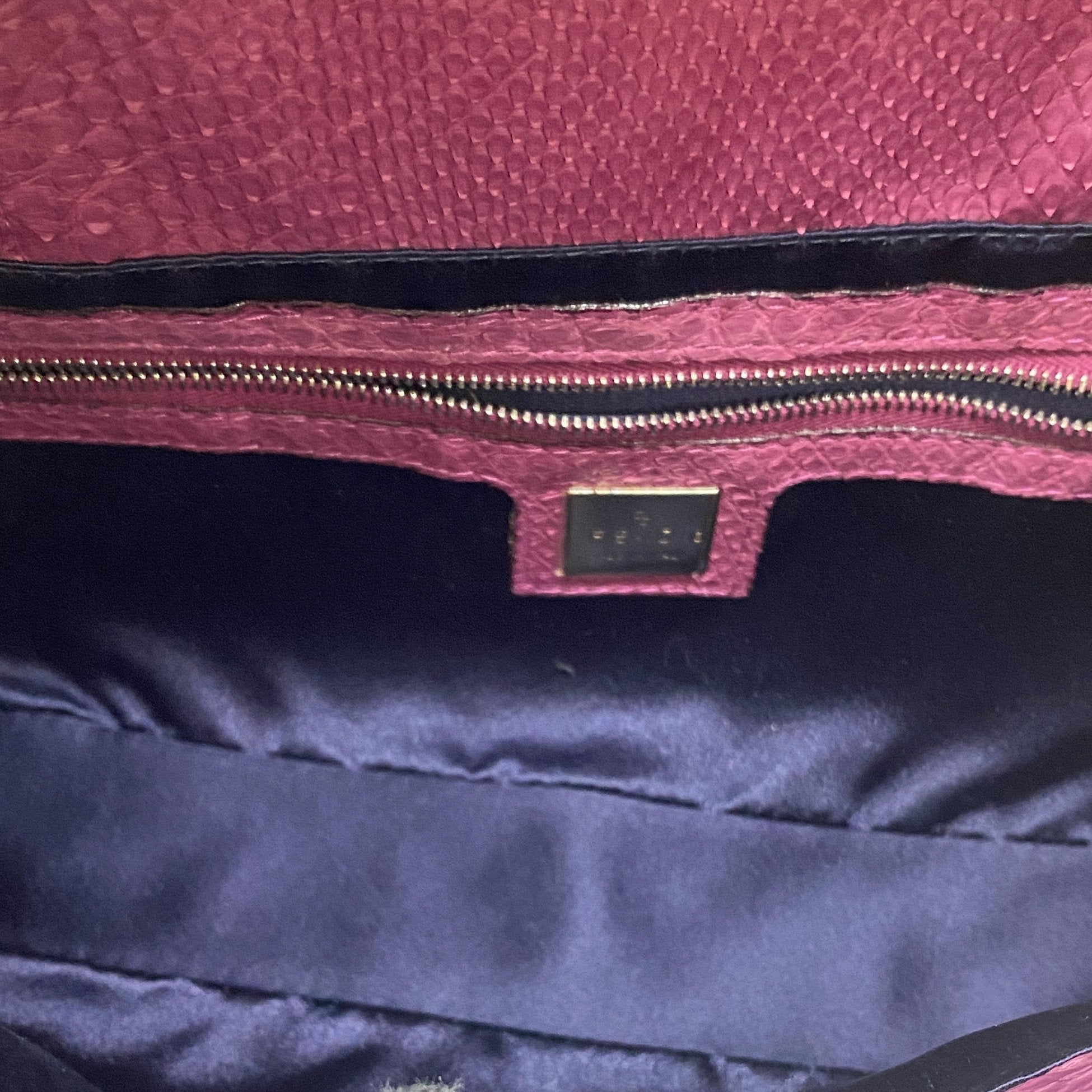 Baguette Pink Python Embossed Leather Shoulder Bag