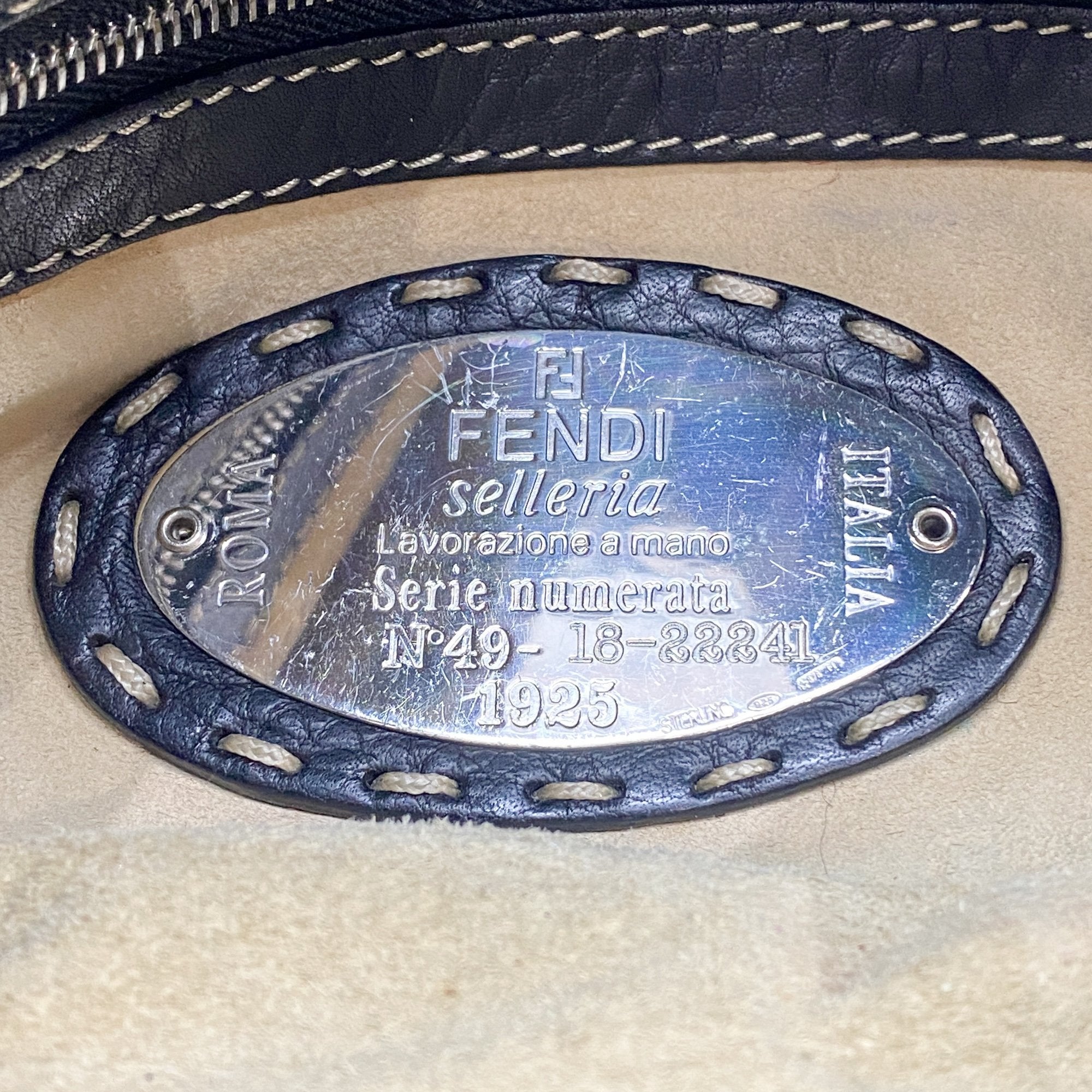 Baguette Embroidery Brown Suede Shoulder Bag