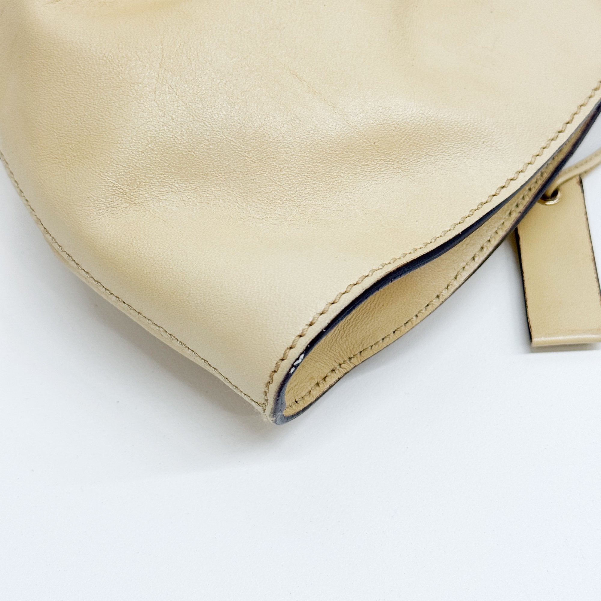 Beige Leather Shoulder Bag