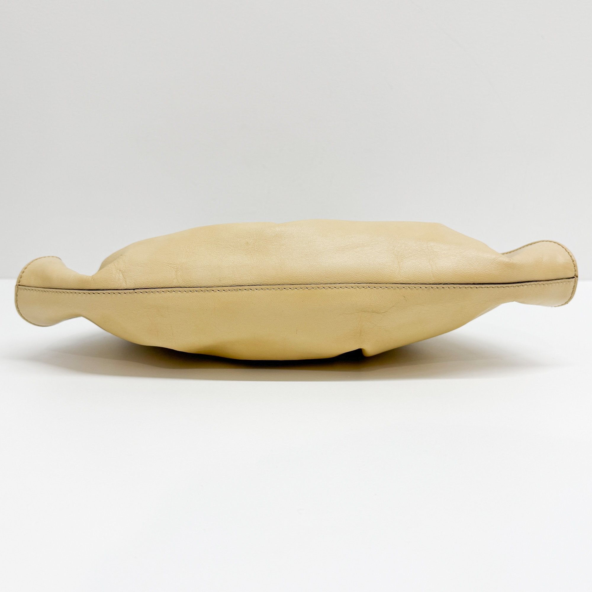 Beige Leather Shoulder Bag