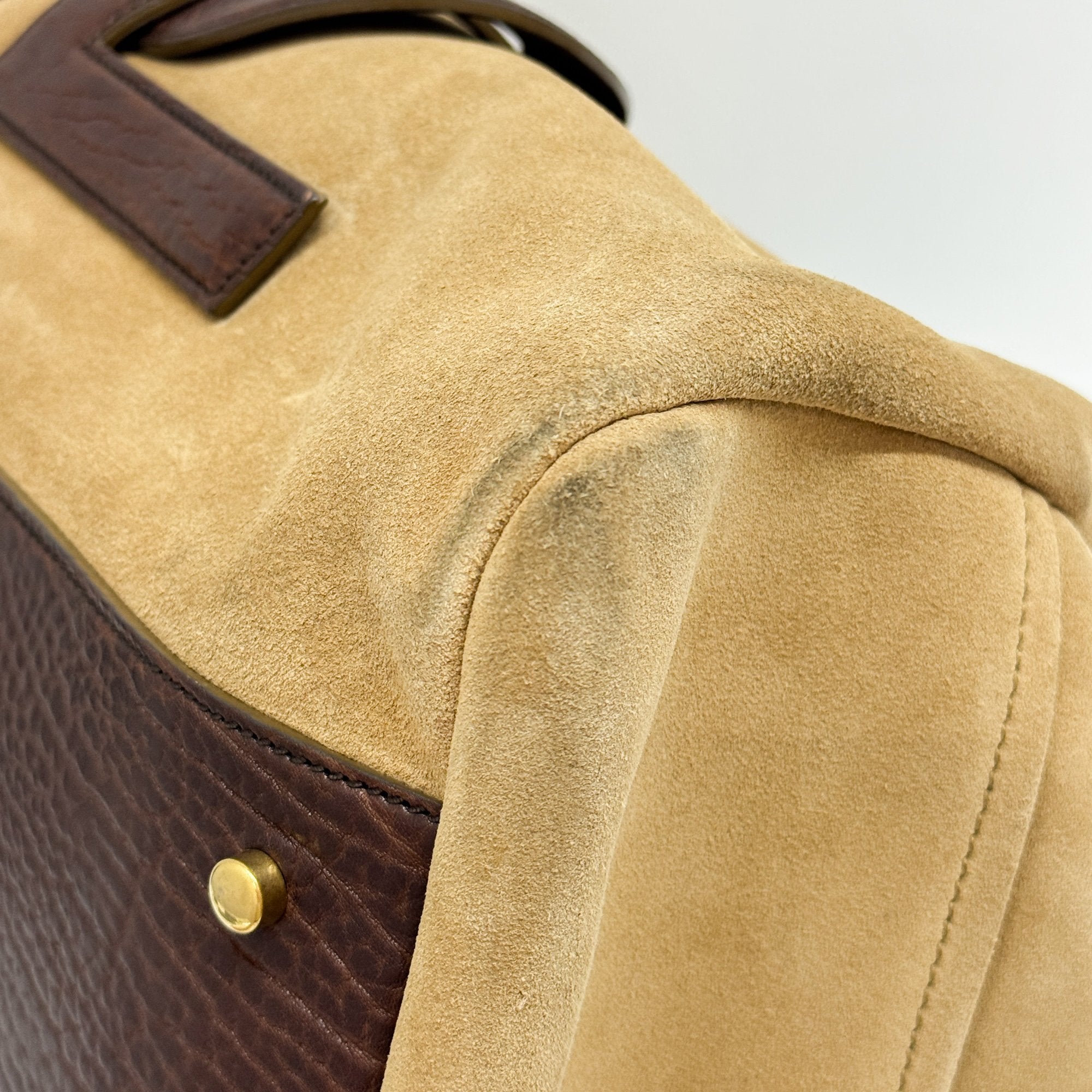 Rive Gauche Brown Suede Travel Bag