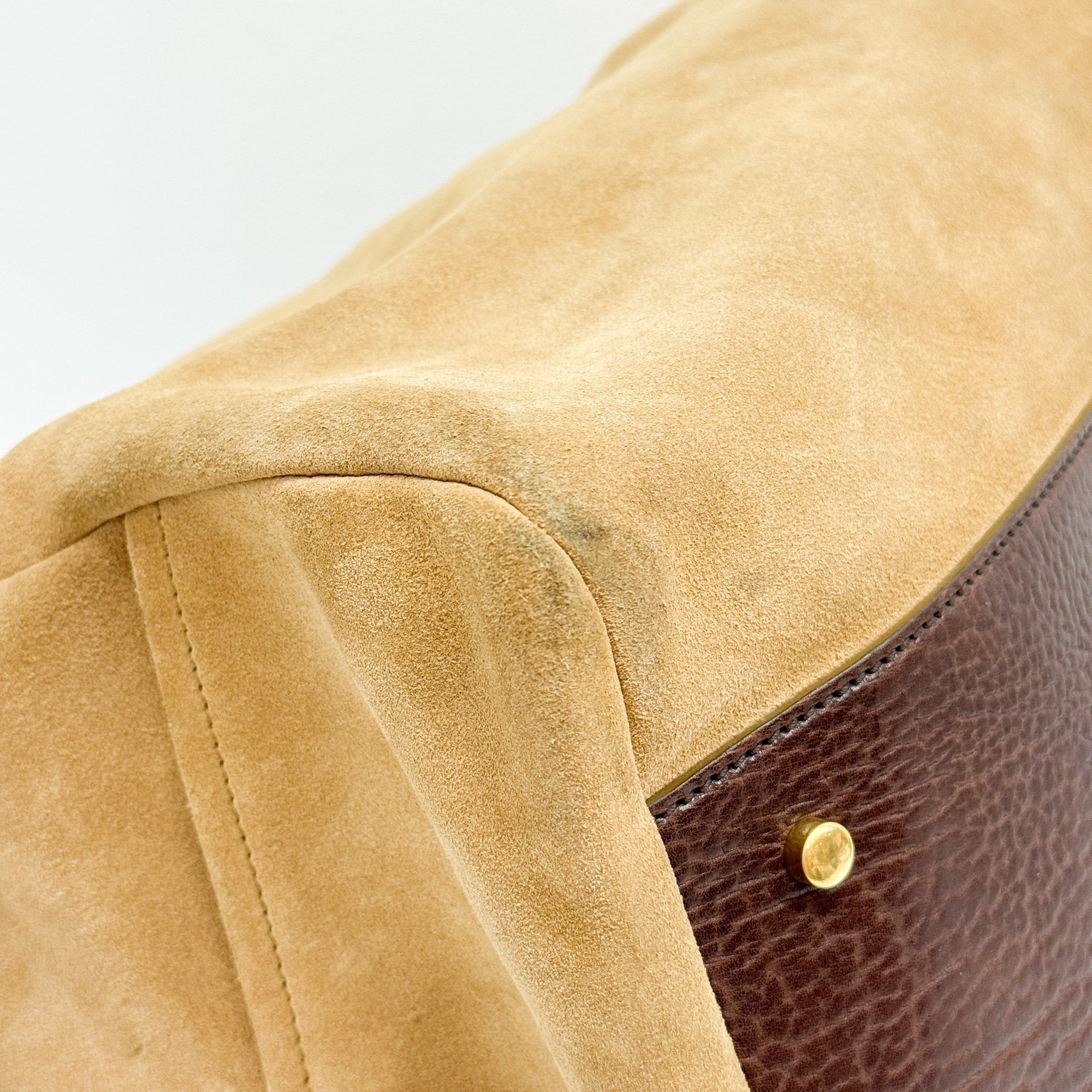 Rive Gauche Brown Suede Travel Bag