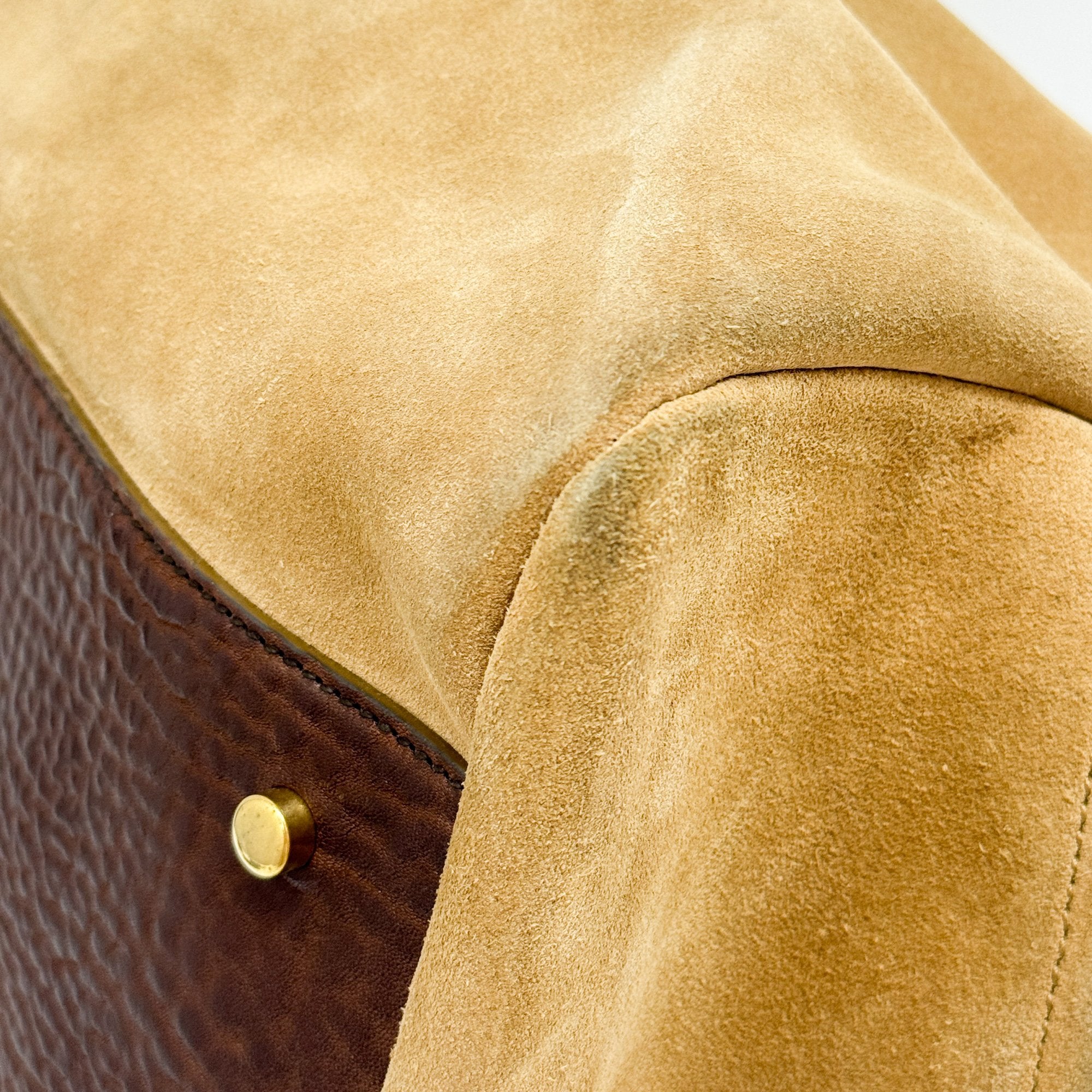 Rive Gauche Brown Suede Travel Bag