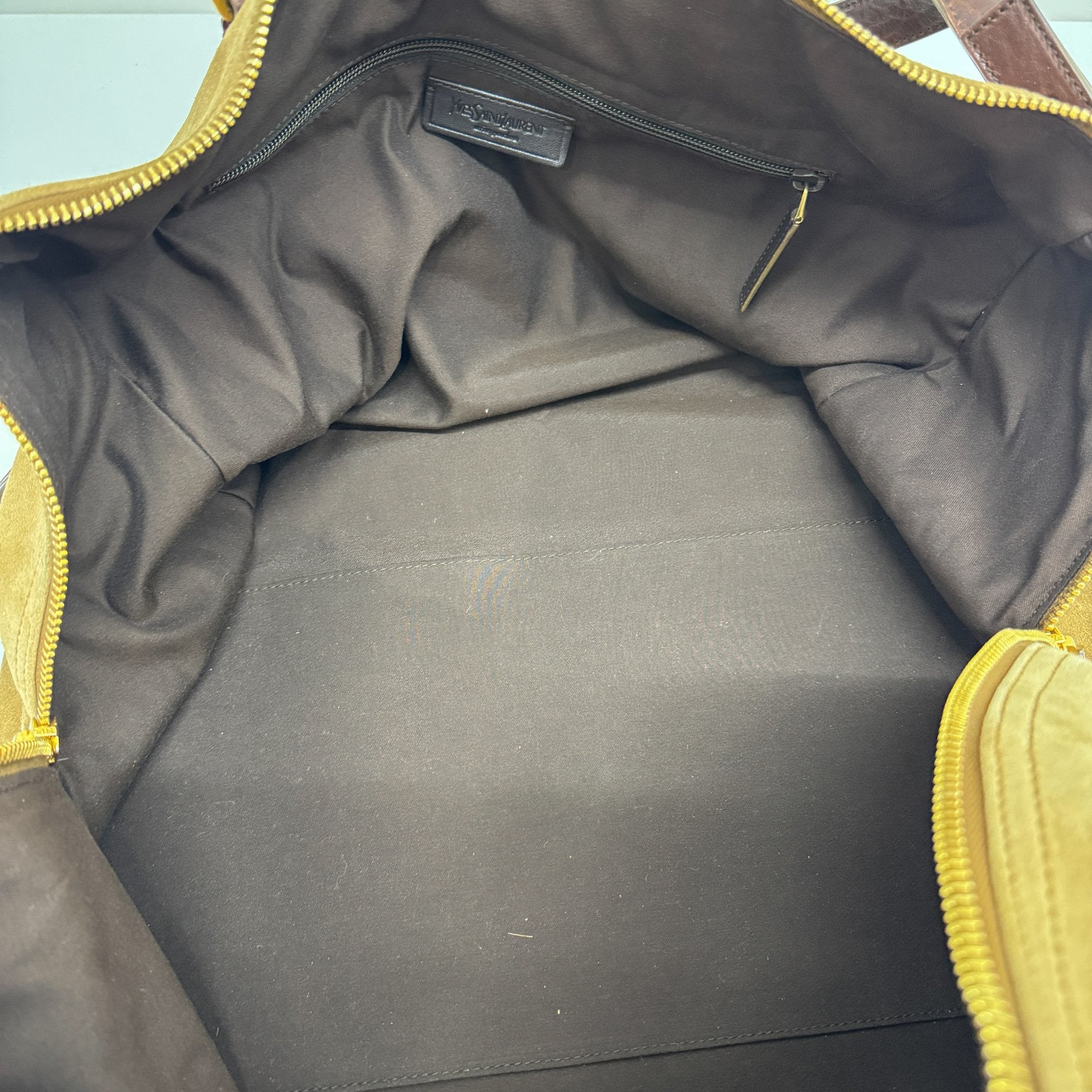 Rive Gauche Brown Suede Travel Bag