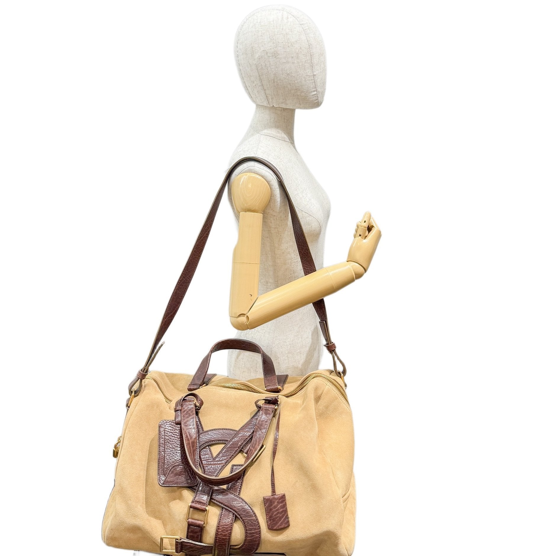 Rive Gauche Brown Suede Travel Bag