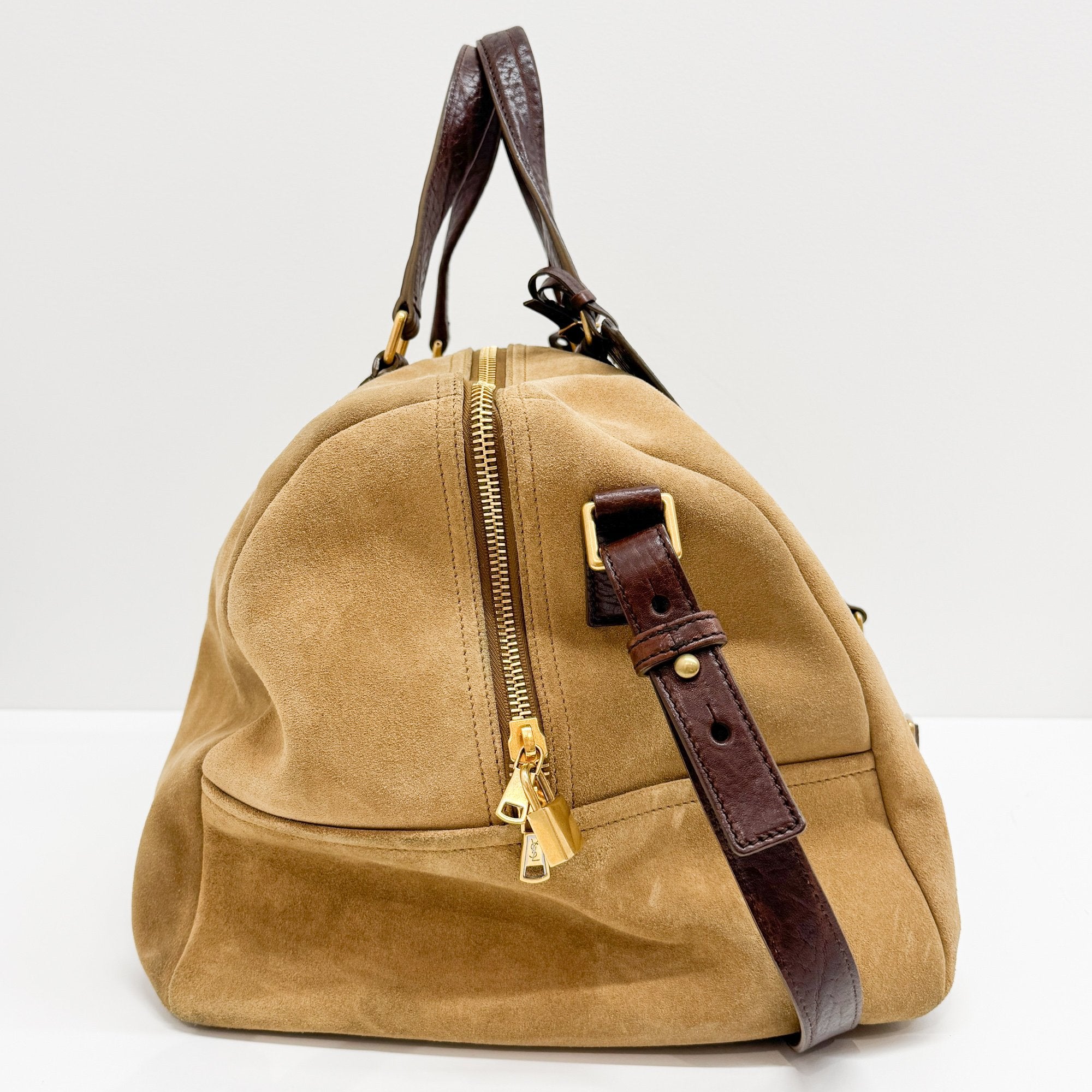 Rive Gauche Brown Suede Travel Bag