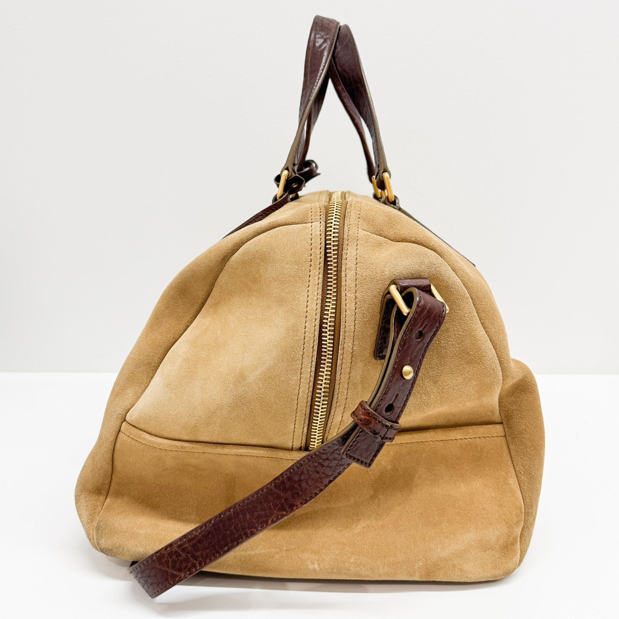 Rive Gauche Brown Suede Travel Bag