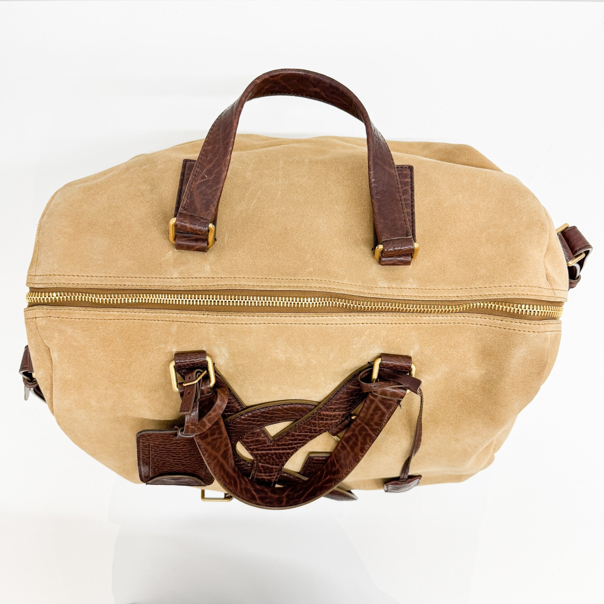 Rive Gauche Brown Suede Travel Bag