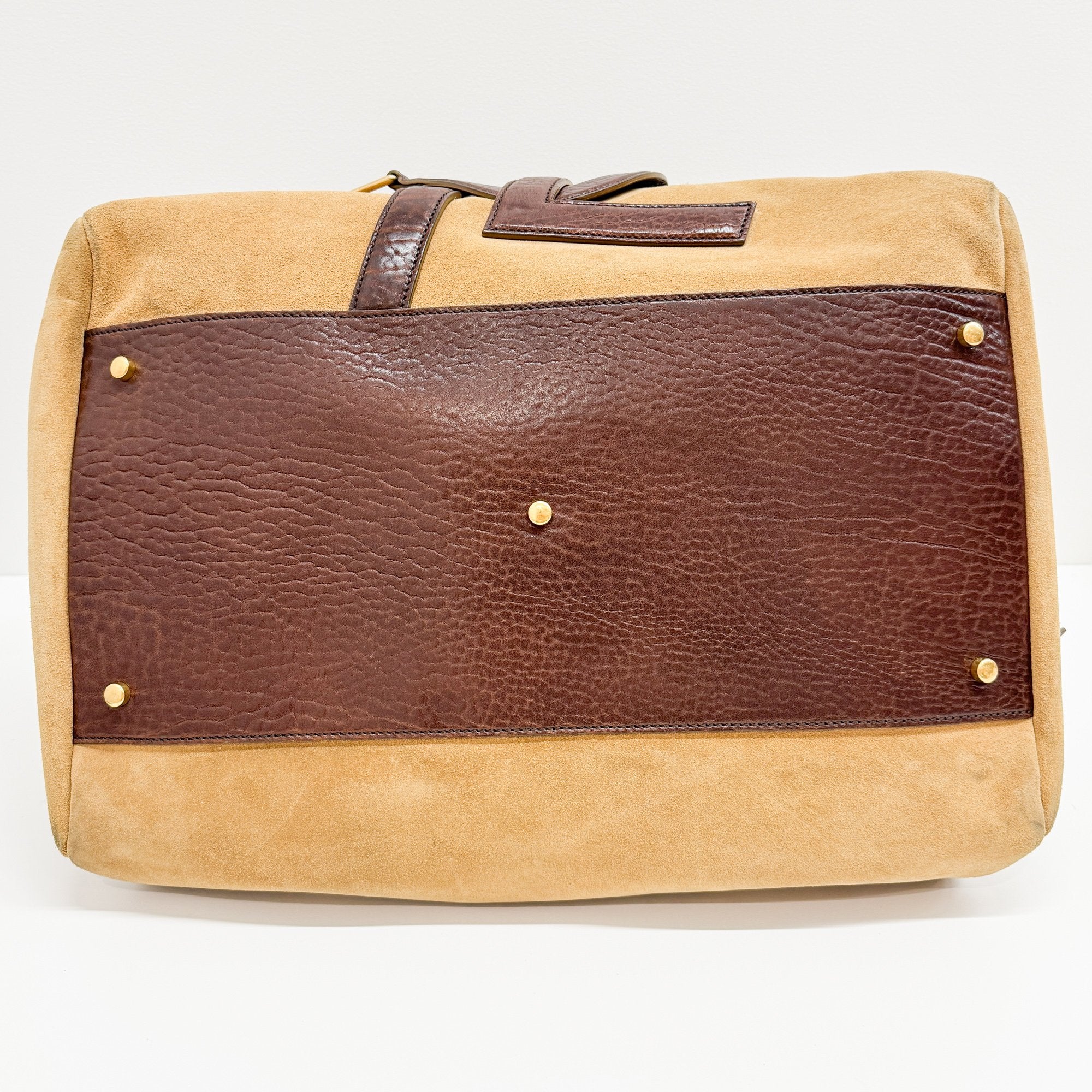 Rive Gauche Brown Suede Travel Bag