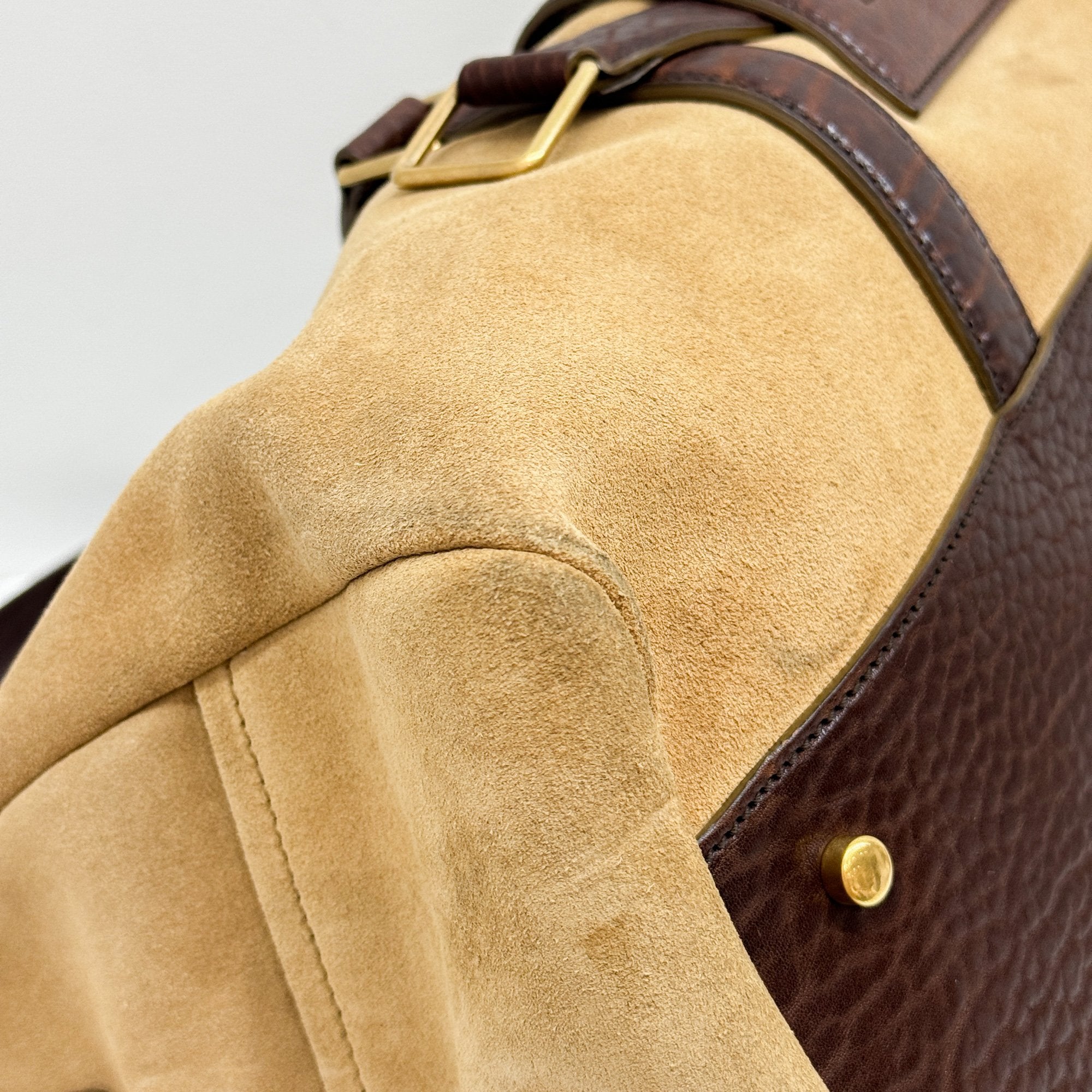 Rive Gauche Brown Suede Travel Bag
