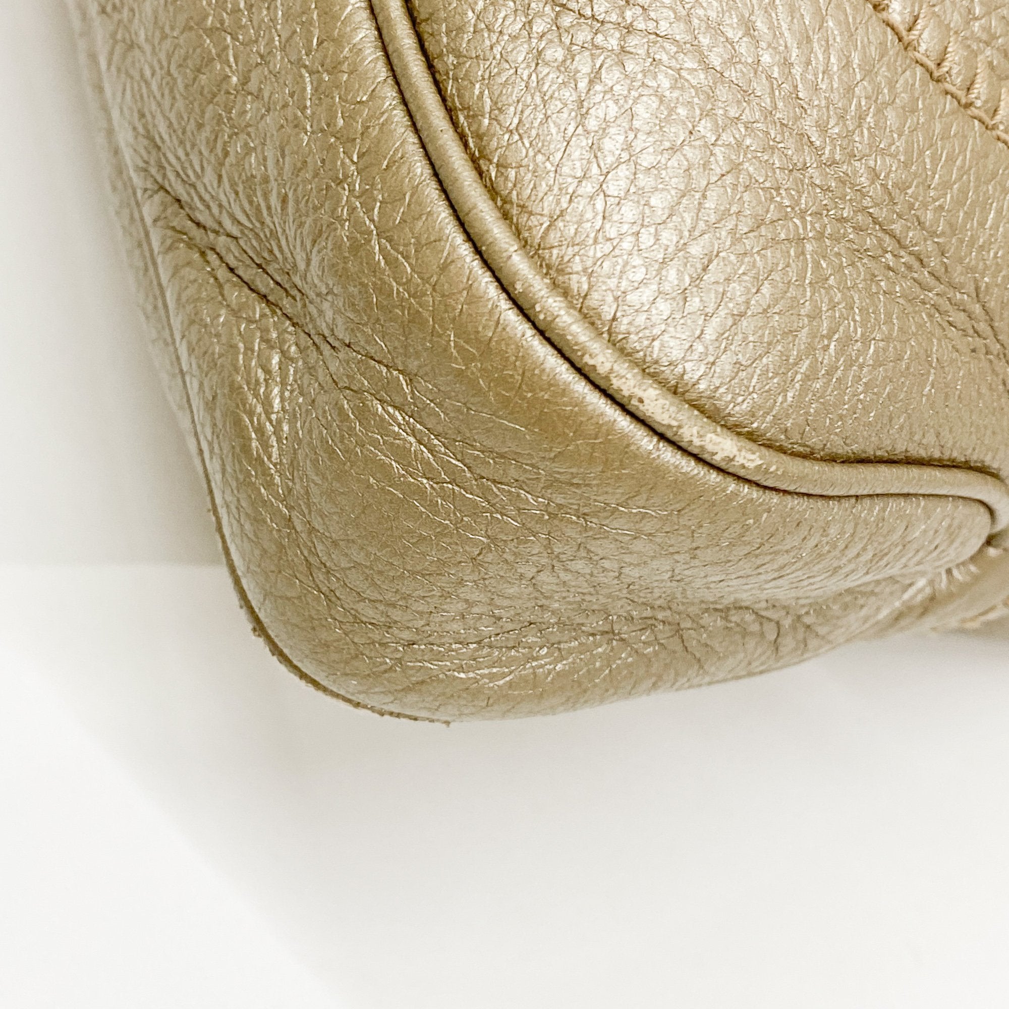 Jackie Gold Leather Shoulder Bag