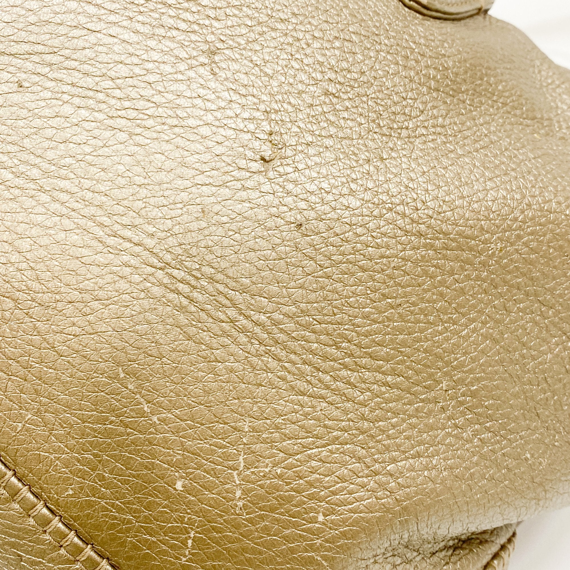 Jackie Gold Leather Shoulder Bag