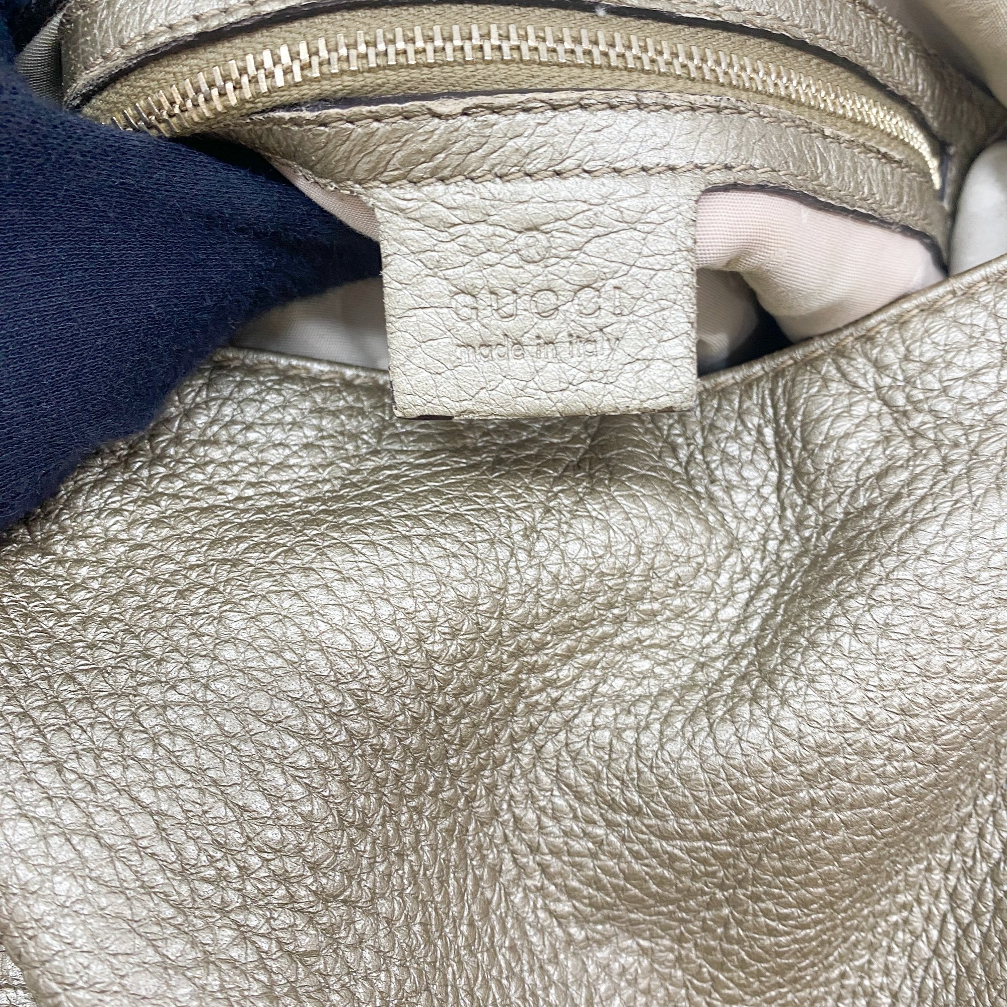 Jackie Gold Leather Shoulder Bag