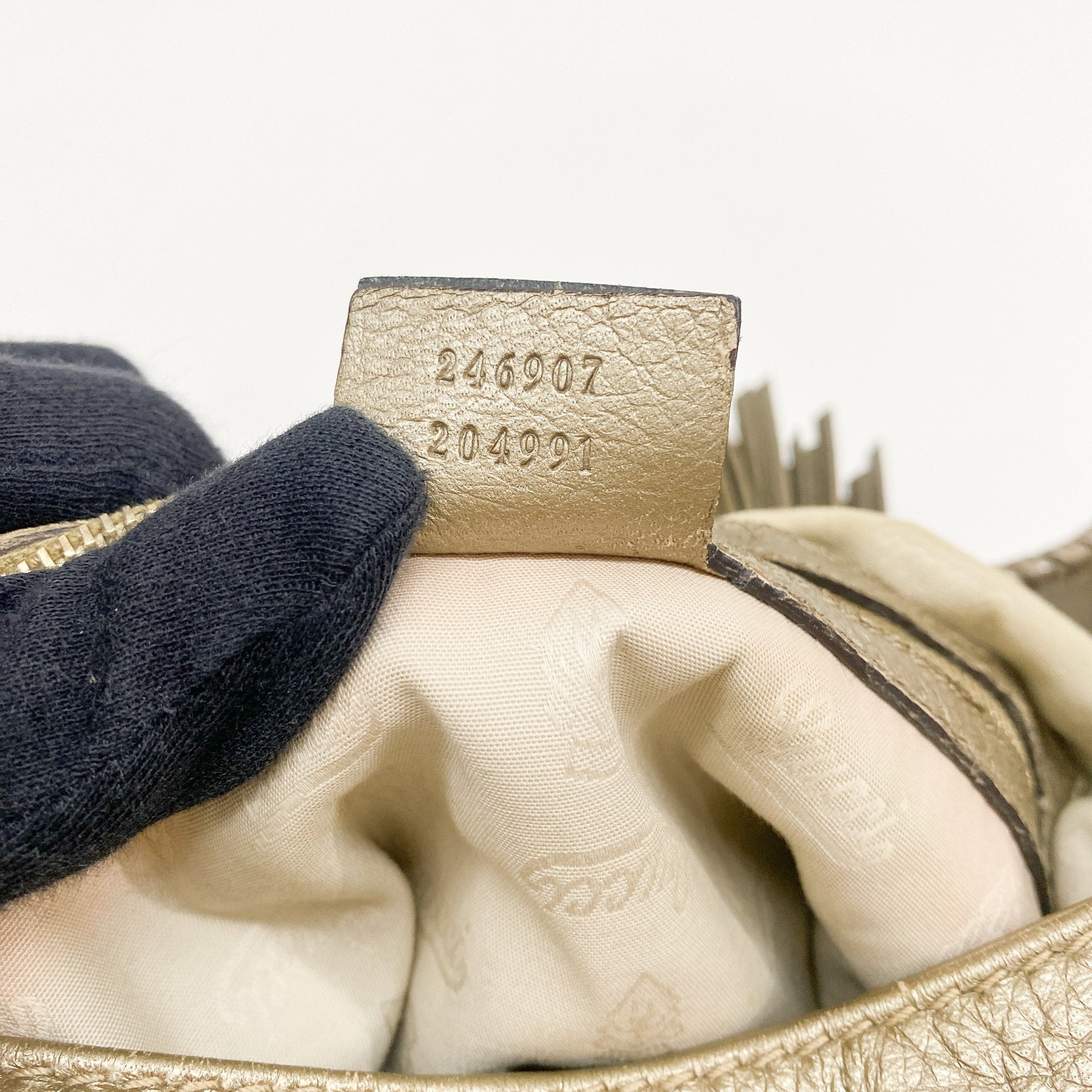 Jackie Gold Leather Shoulder Bag