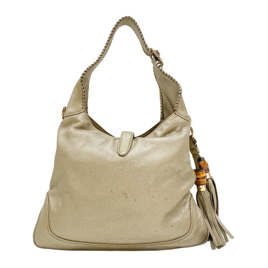 Jackie Gold Leather Shoulder Bag