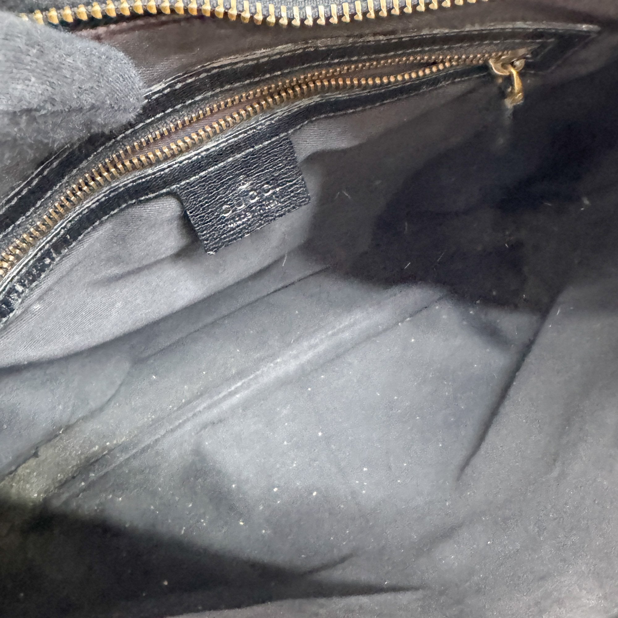 Horsebit Black Leather Shoulder Bag