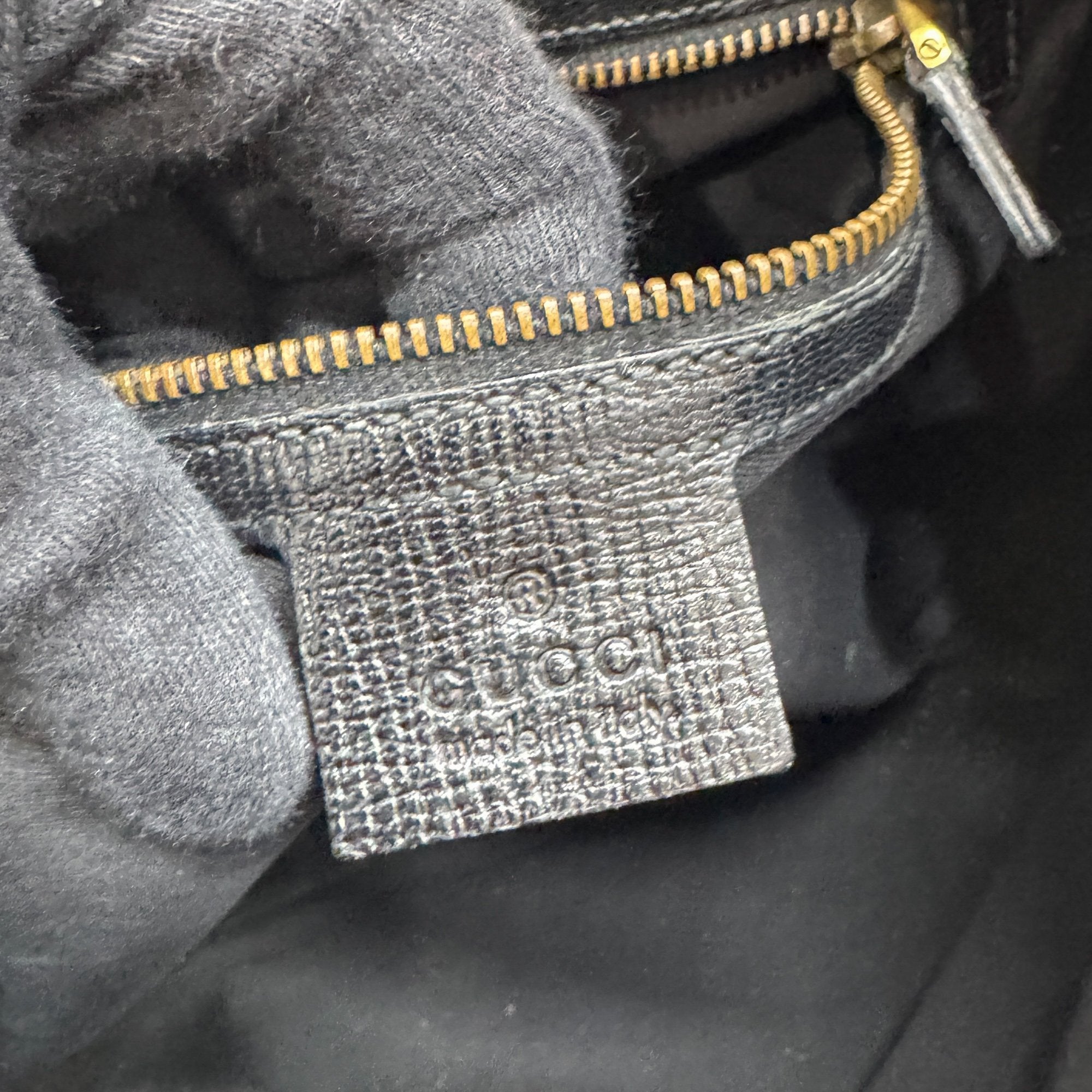 Horsebit Black Leather Shoulder Bag