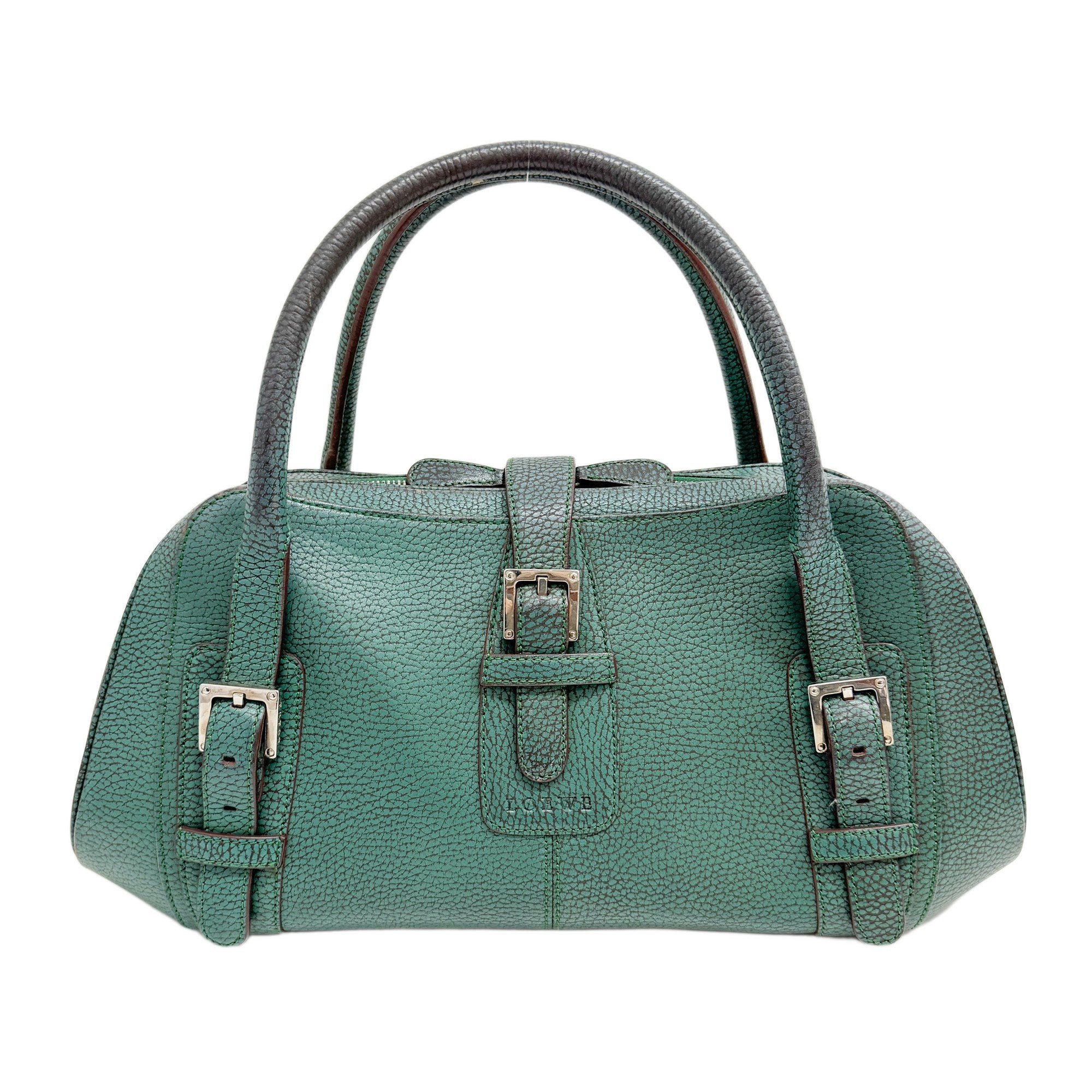 Senda Green Leather Hand Bag