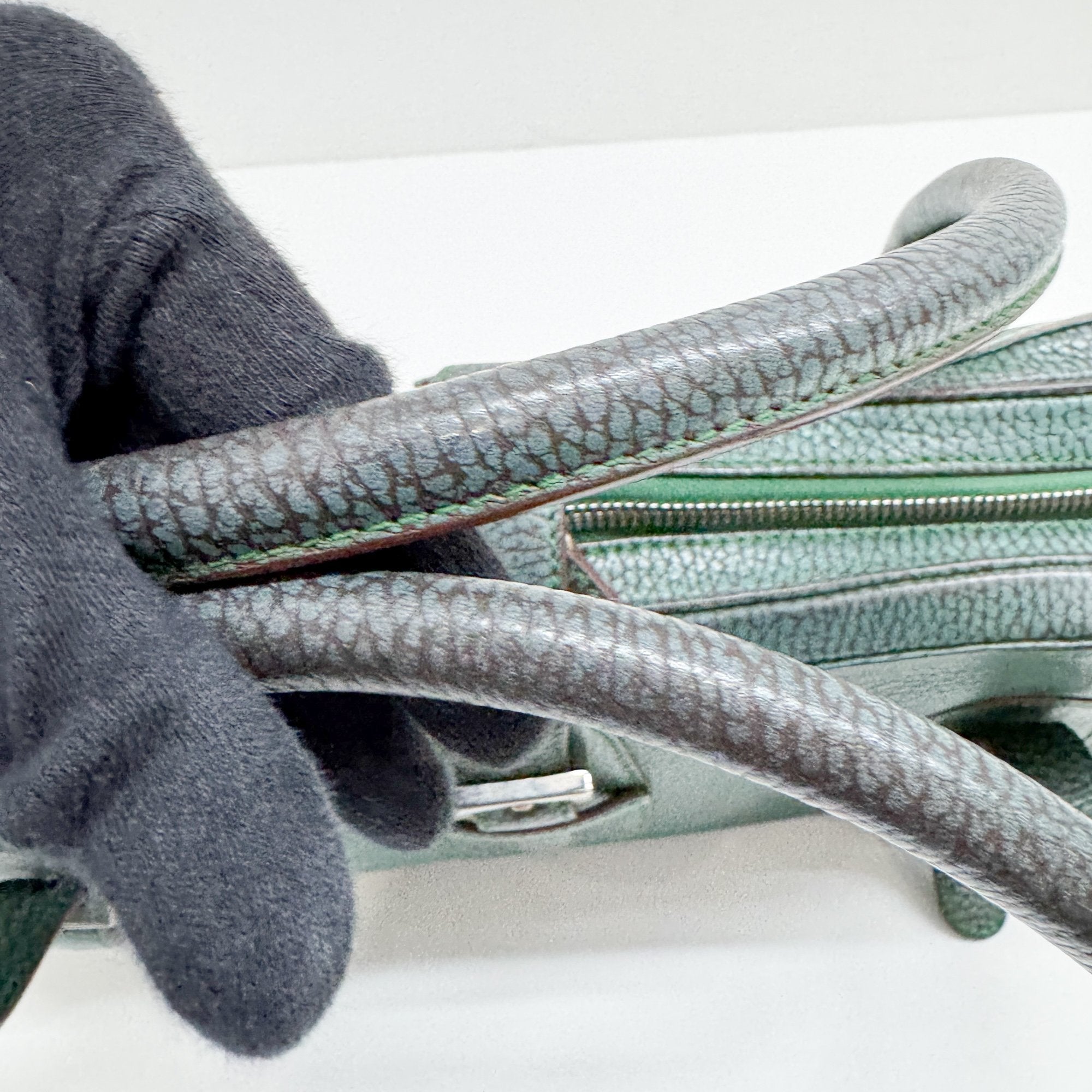 Senda Green Leather Hand Bag